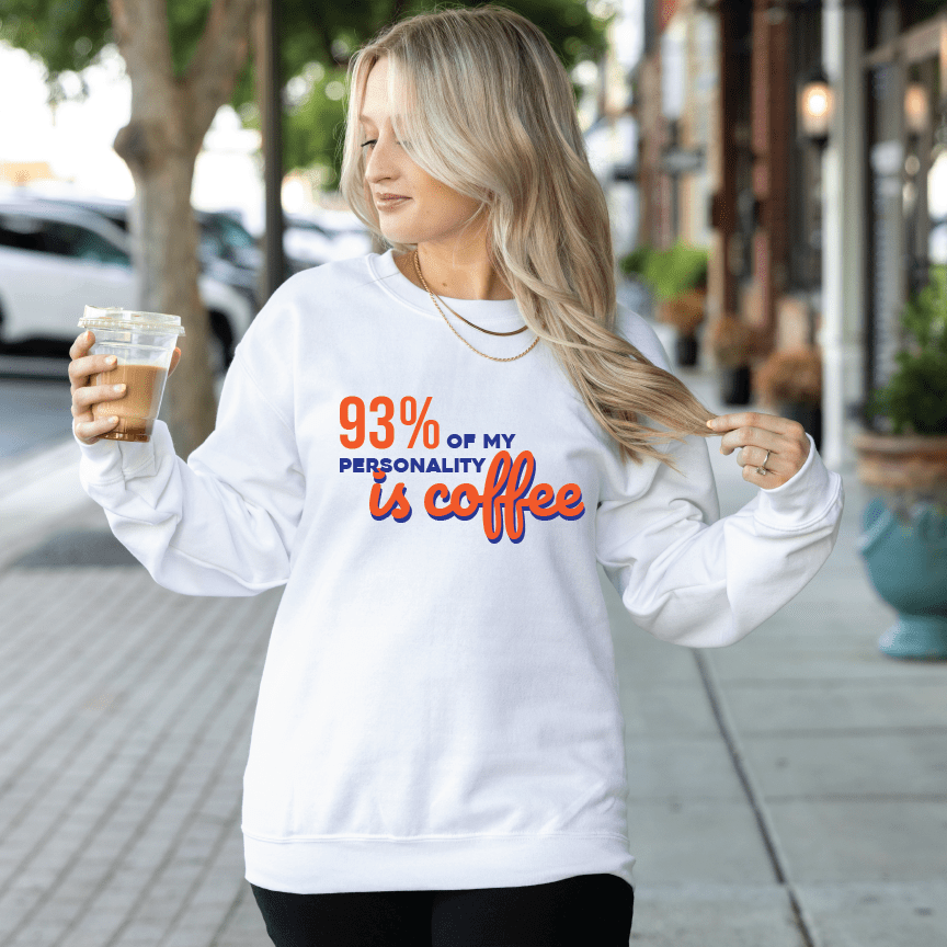 Good Bean Gifts 93% Coffee - Unisex Crewneck Sweatshirt White / S