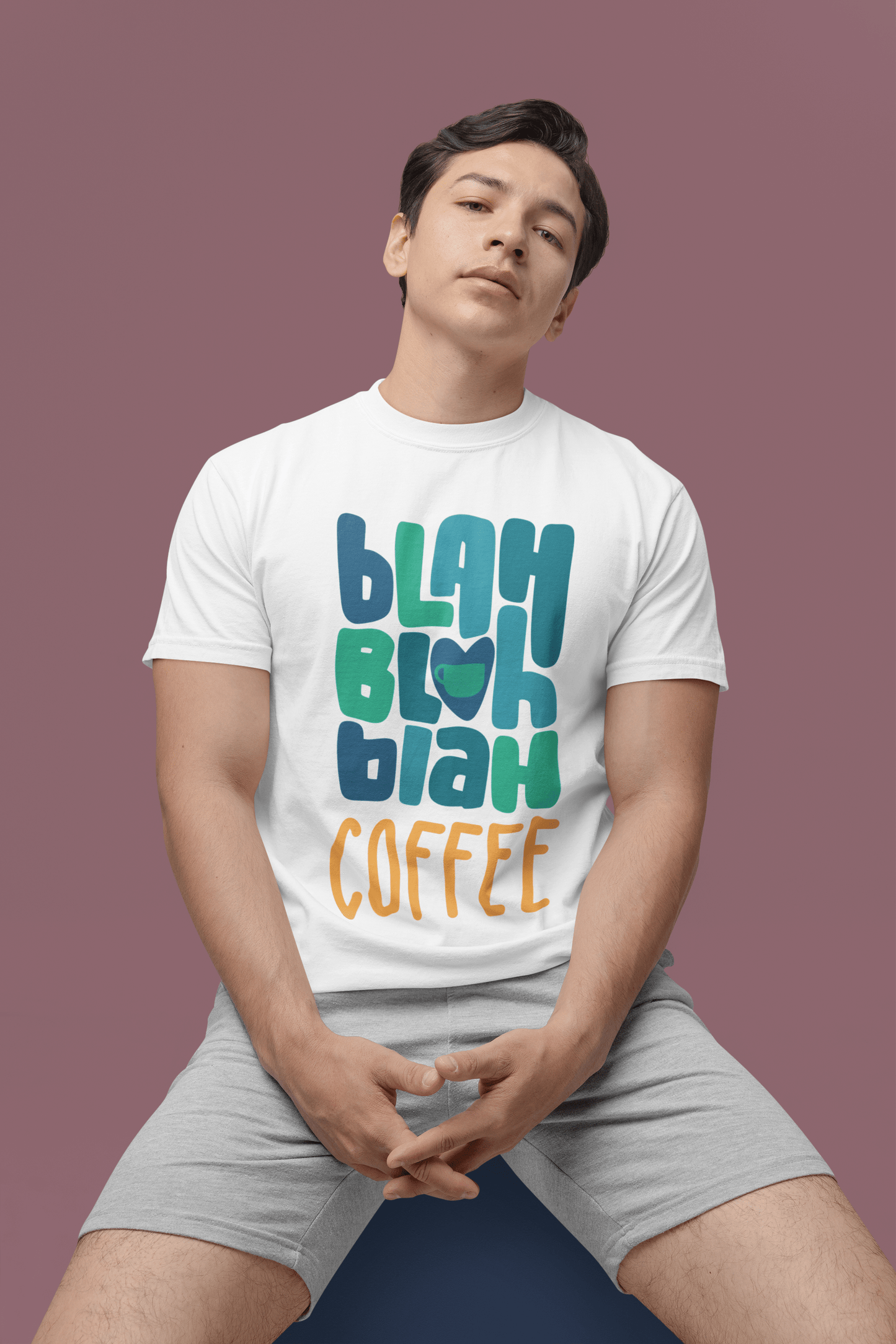 Good Bean Gifts Blah, Blah, Blah, Coffee - Heavyweight Crewneck T-Shirt | Comfort Colors