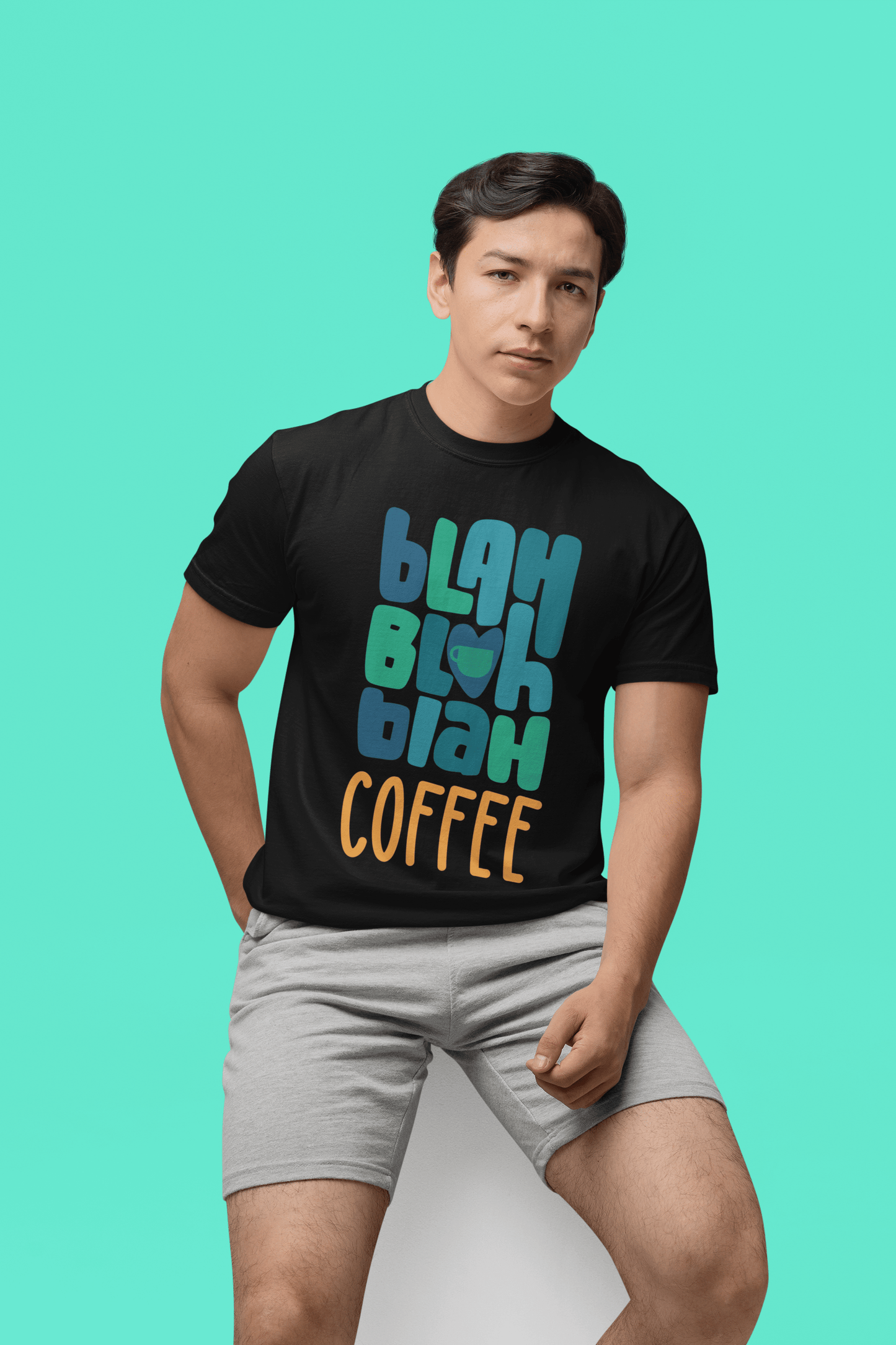 Good Bean Gifts Blah, Blah, Blah, Coffee - Heavyweight Crewneck T-Shirt | Comfort Colors