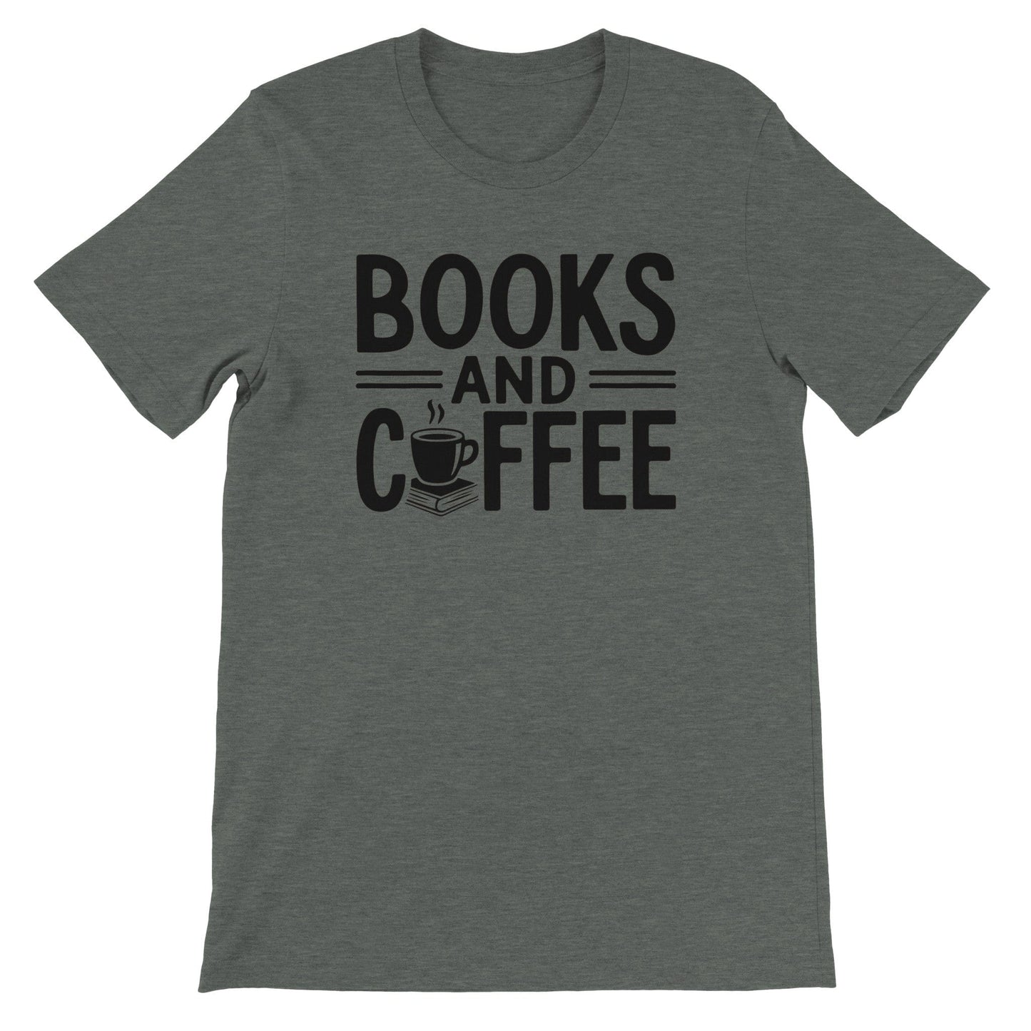 Good Bean Gifts "Books and Coffee" Funny T-Shirt – Perfect for Book and Coffee Lovers