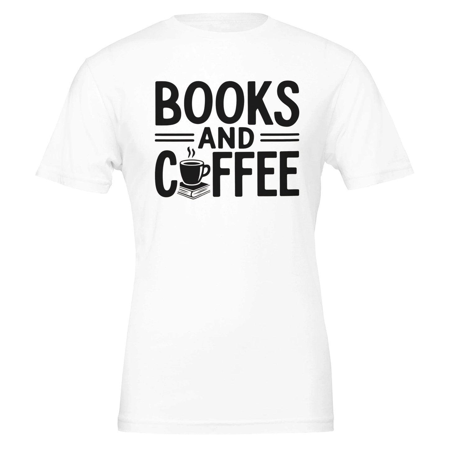 Good Bean Gifts "Books and Coffee" Funny T-Shirt – Perfect for Book and Coffee Lovers White / S
