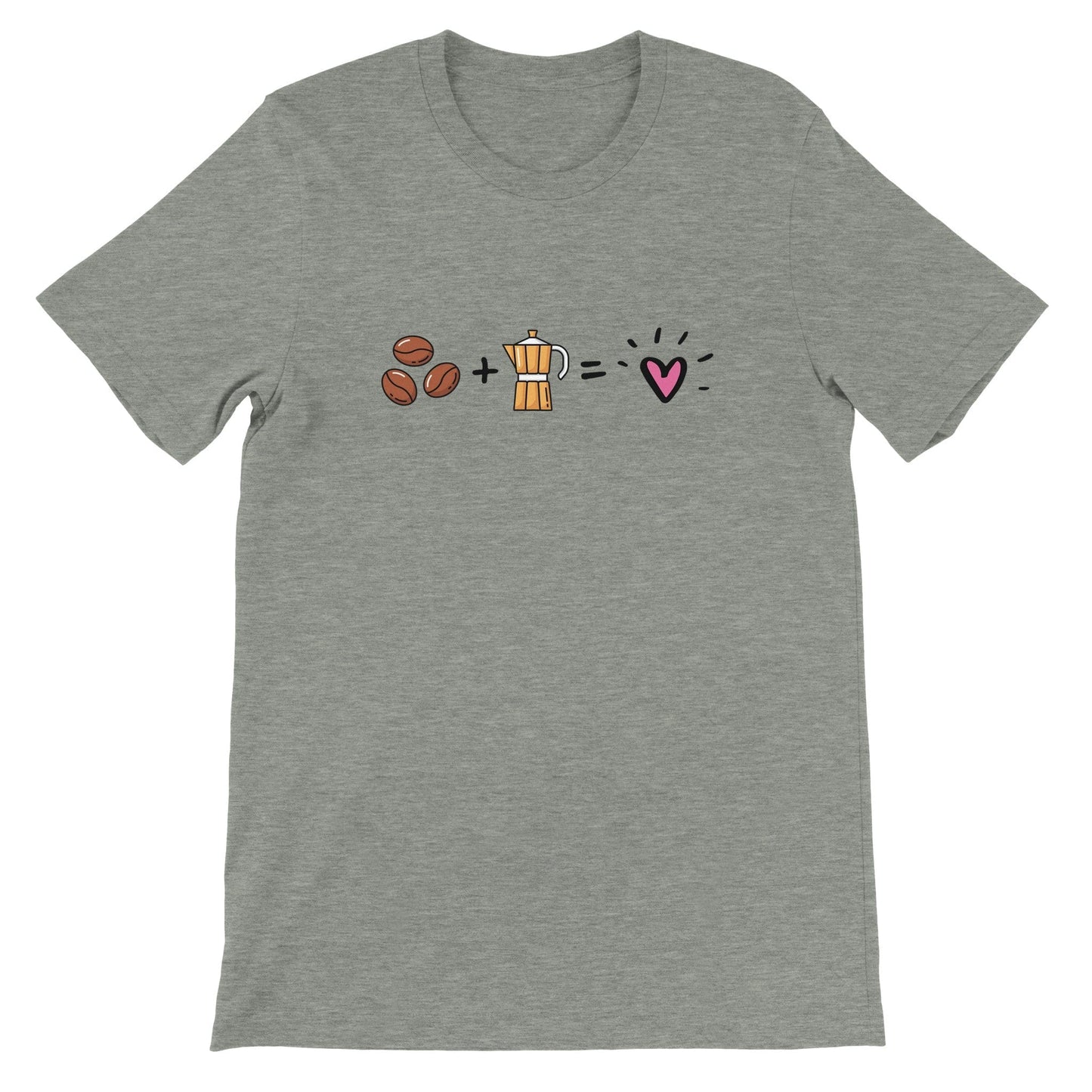 Good Bean Gifts "Brew Coffee = Being Happy Formula" - Unisex Crewneck T-shirt | Bella + Canvas 3001 Athletic Heather / S