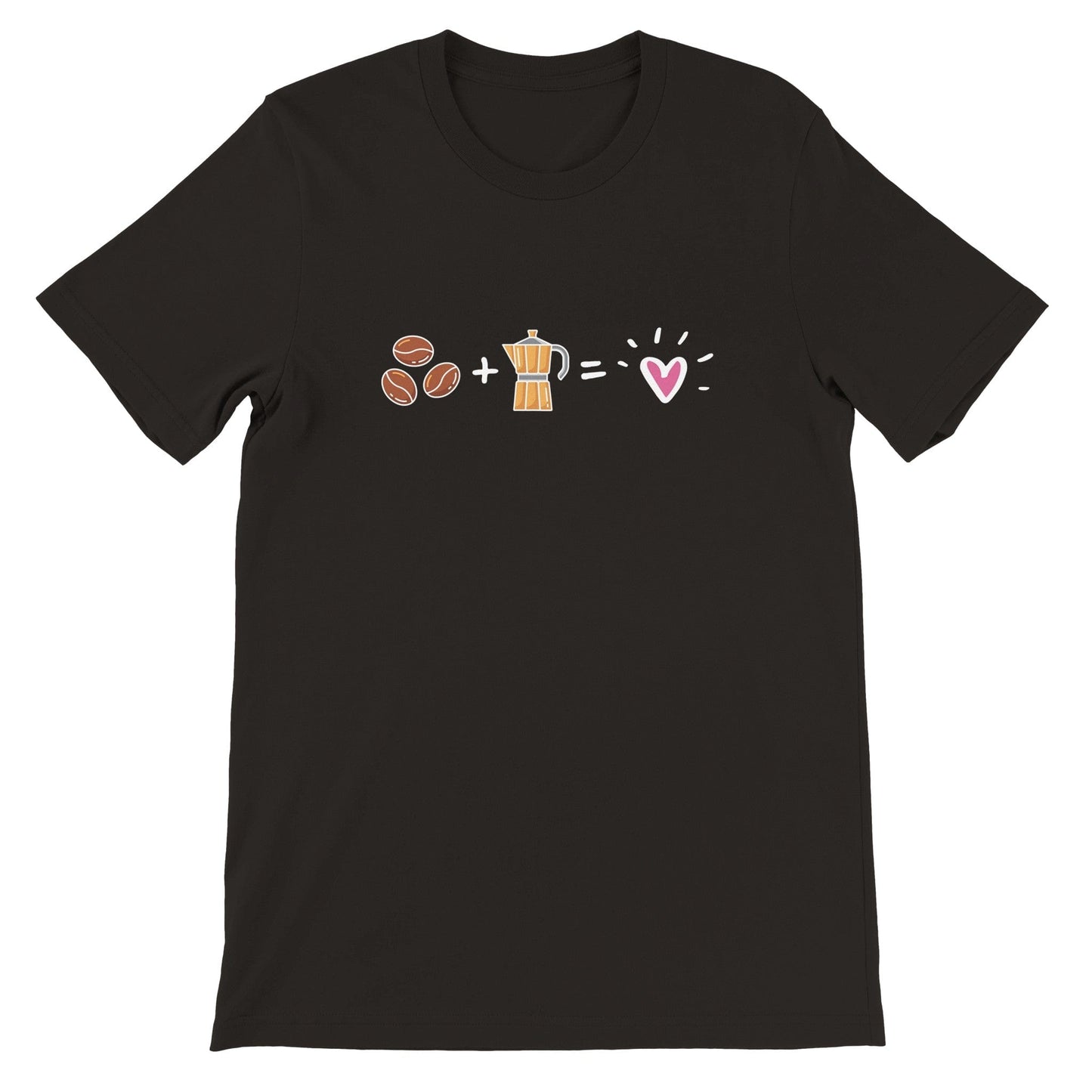 Good Bean Gifts "Brew Coffee = Being Happy Formula" - Unisex Crewneck T-shirt | Bella + Canvas 3001 Black / S