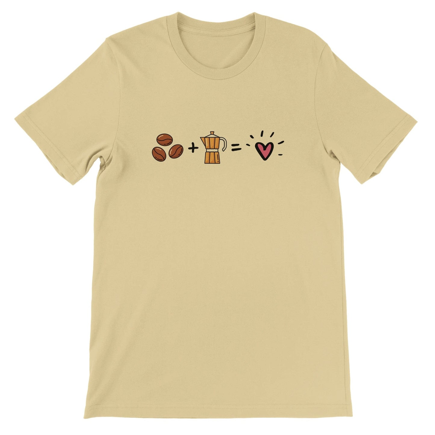 Good Bean Gifts "Brew Coffee = Being Happy Formula" - Unisex Crewneck T-shirt | Bella + Canvas 3001 Natural / S