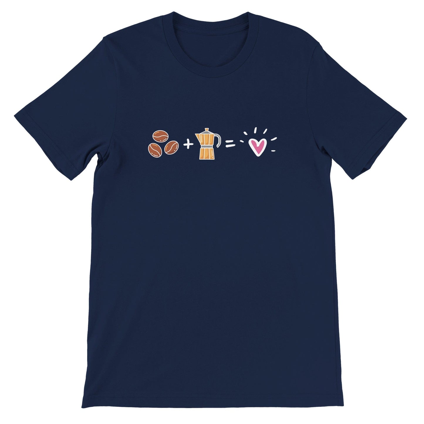 Good Bean Gifts "Brew Coffee = Being Happy Formula" - Unisex Crewneck T-shirt | Bella + Canvas 3001 Navy / S