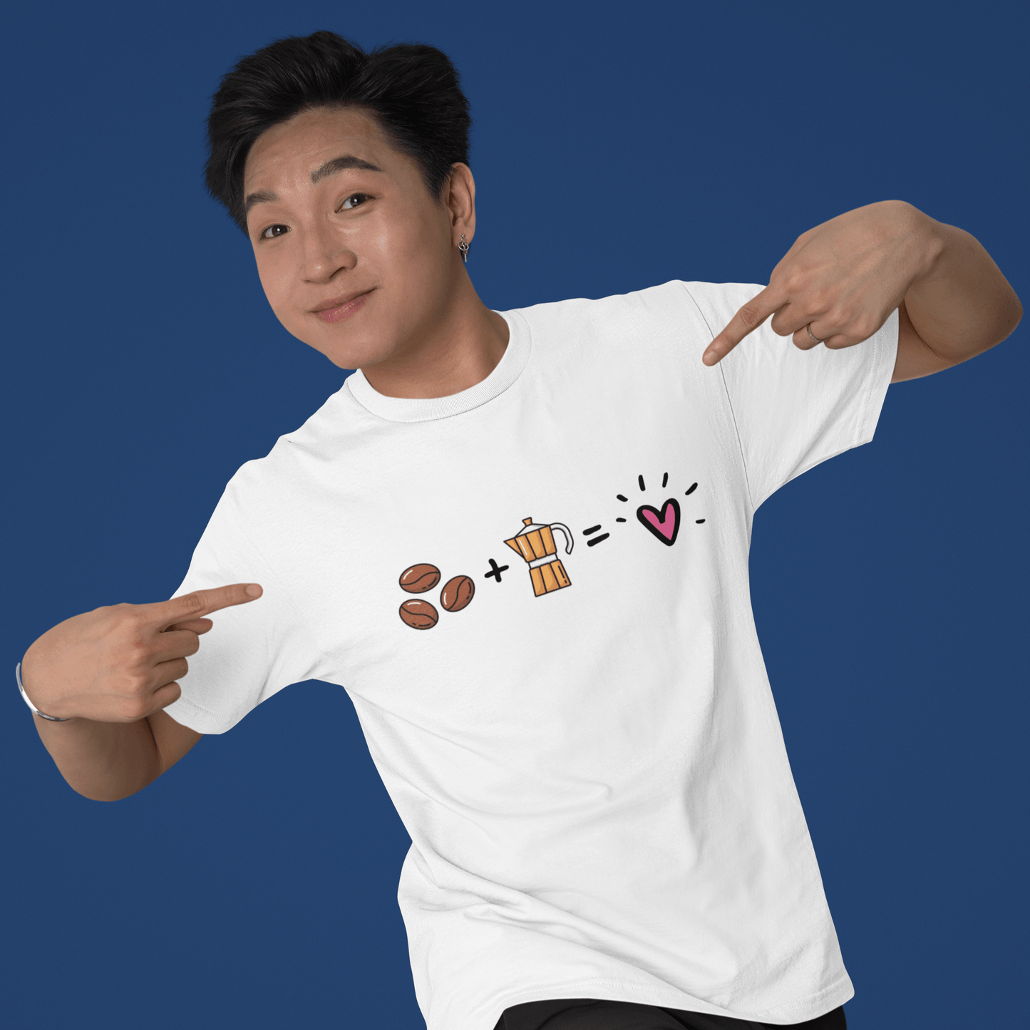 Good Bean Gifts "Brew Coffee = Being Happy Formula" - Unisex Crewneck T-shirt | Bella + Canvas 3001 White / S