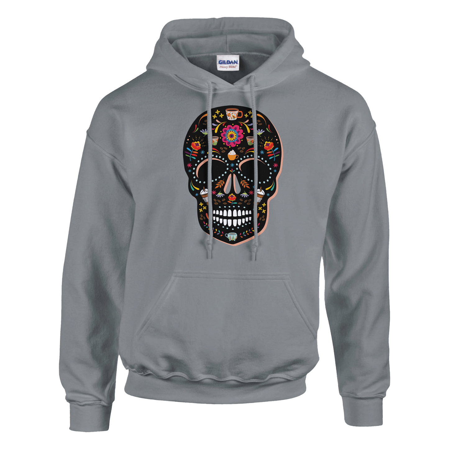 Good Bean Gifts "Caffeinated Sugar Skull" Unisex Pullover Hoodie | Gildan® 18500