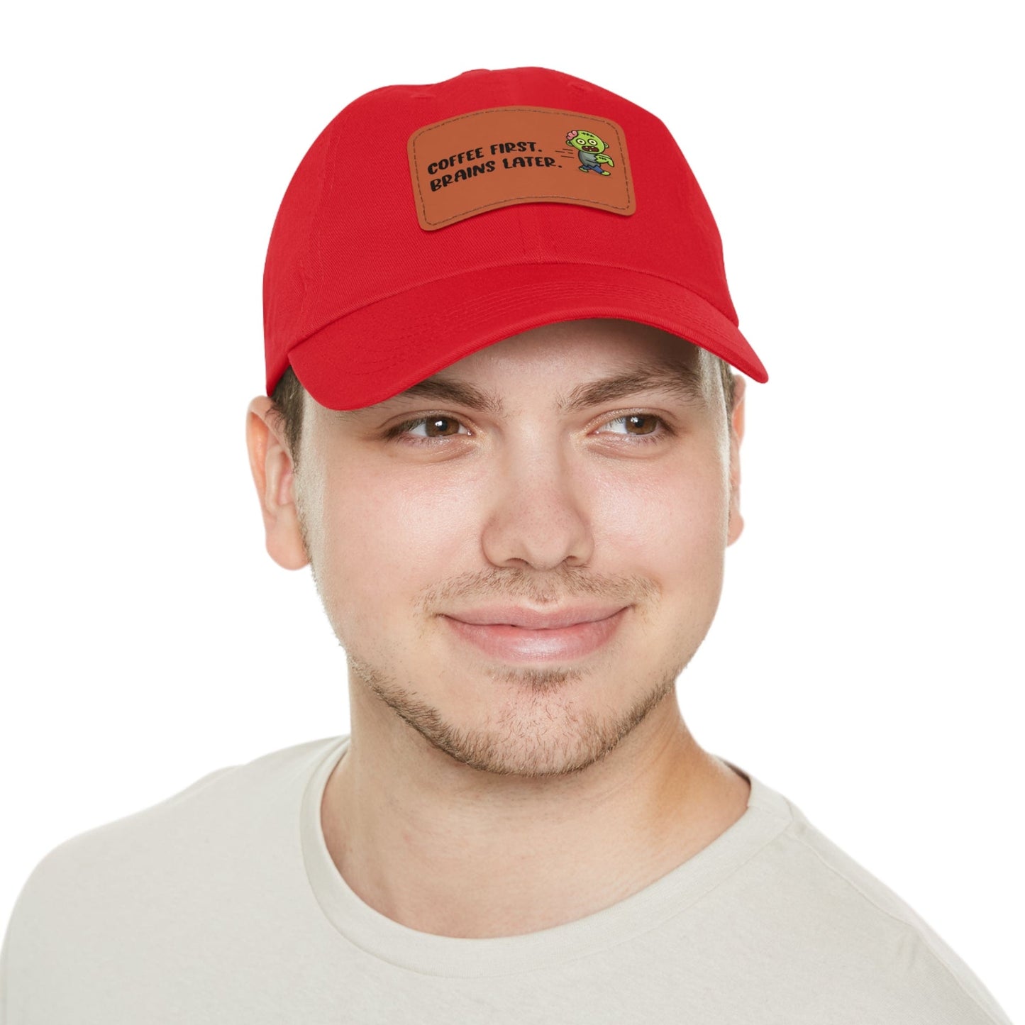 Good Bean Gifts "Caffeinated Zombie" Dad Hat with Leather Patch
