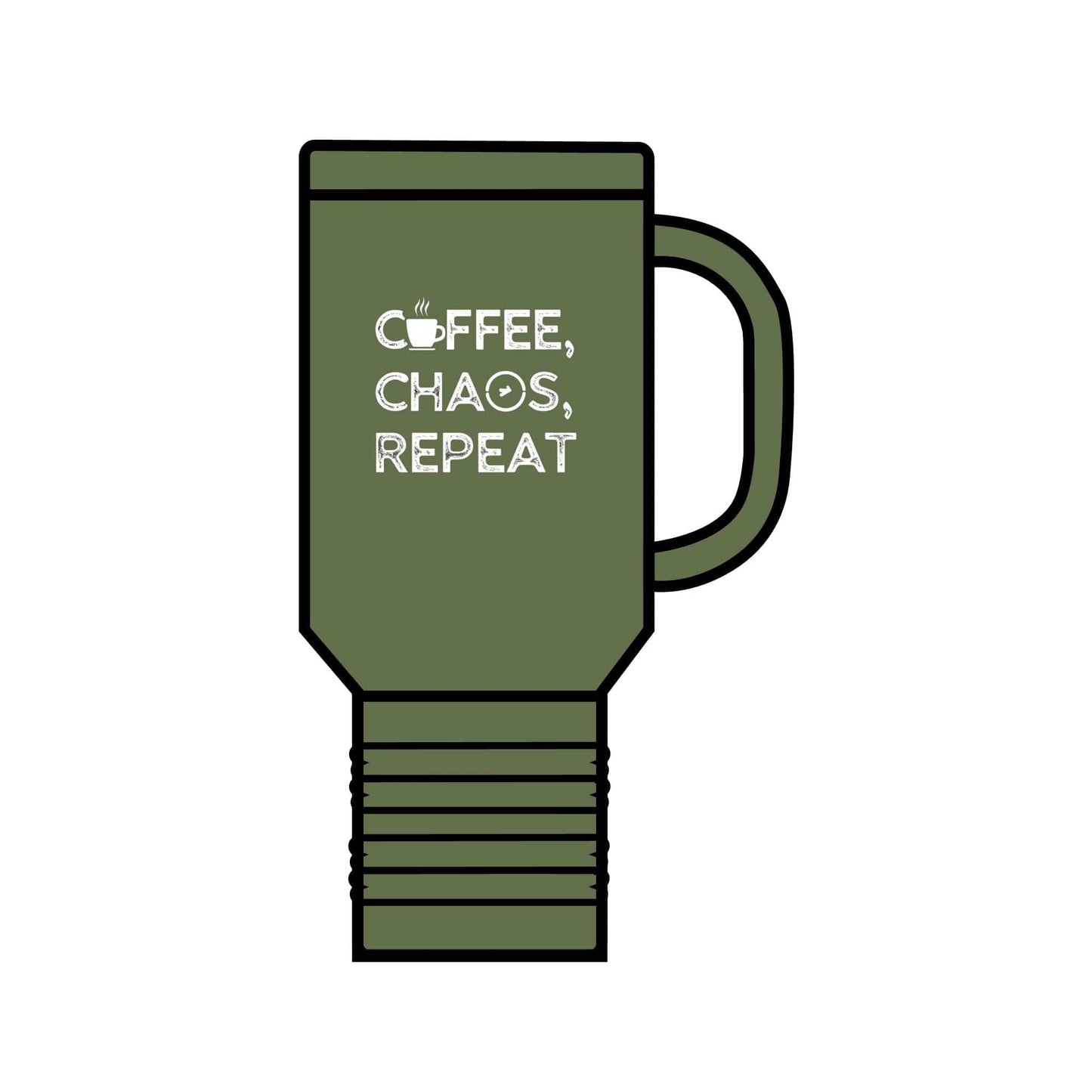 Good Bean Gifts "Coffee, Chaos, Repeat" Insulated Travel Mug, 40oz