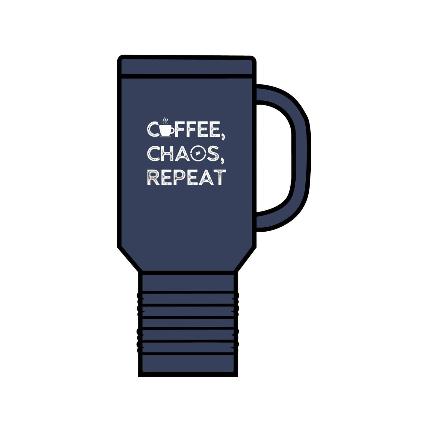 Good Bean Gifts "Coffee, Chaos, Repeat" Insulated Travel Mug, 40oz