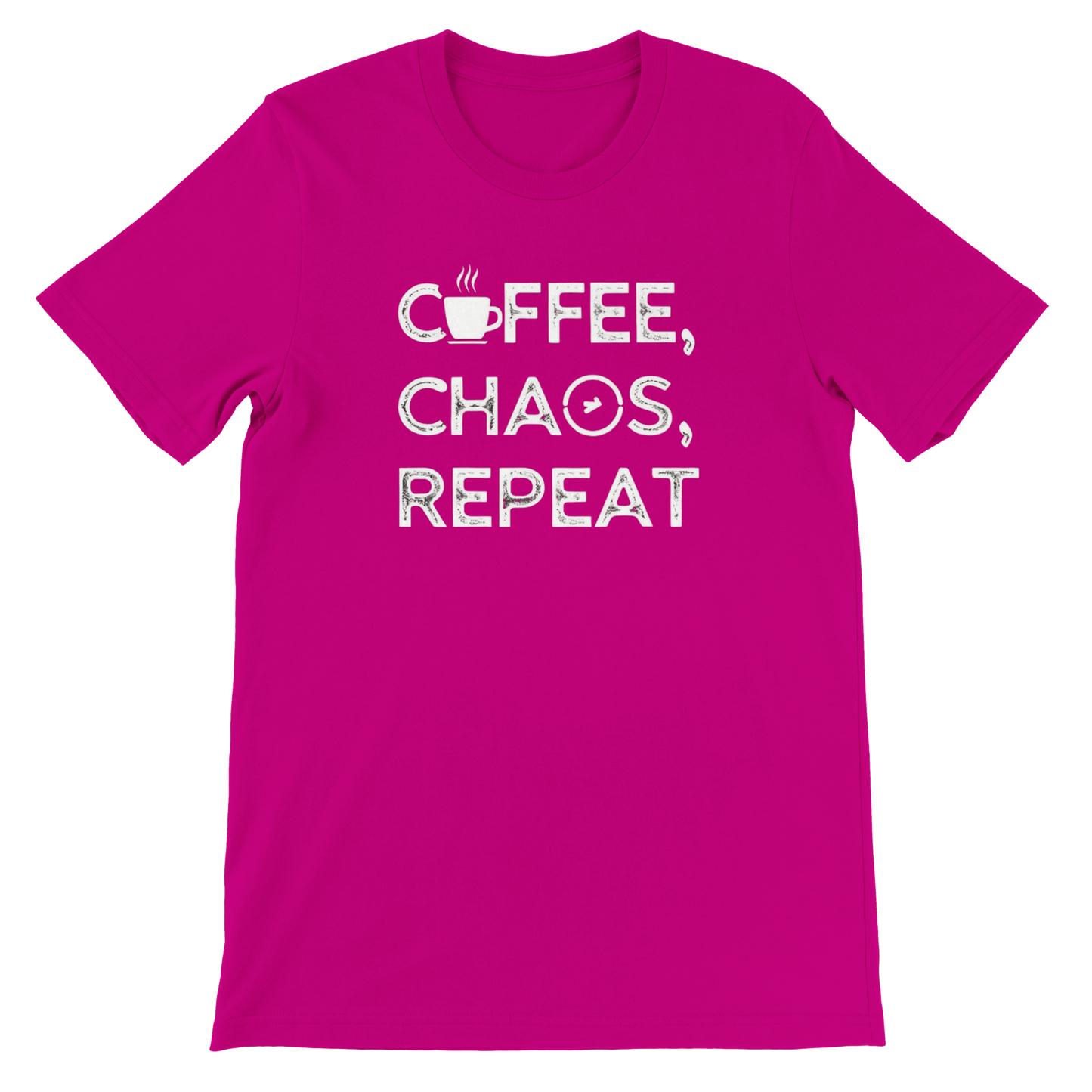 Good Bean Gifts Coffee, Chaos, Repeat - Premium Unisex Crewneck T-shirt | Bella + Canvas 3001 Berry / S