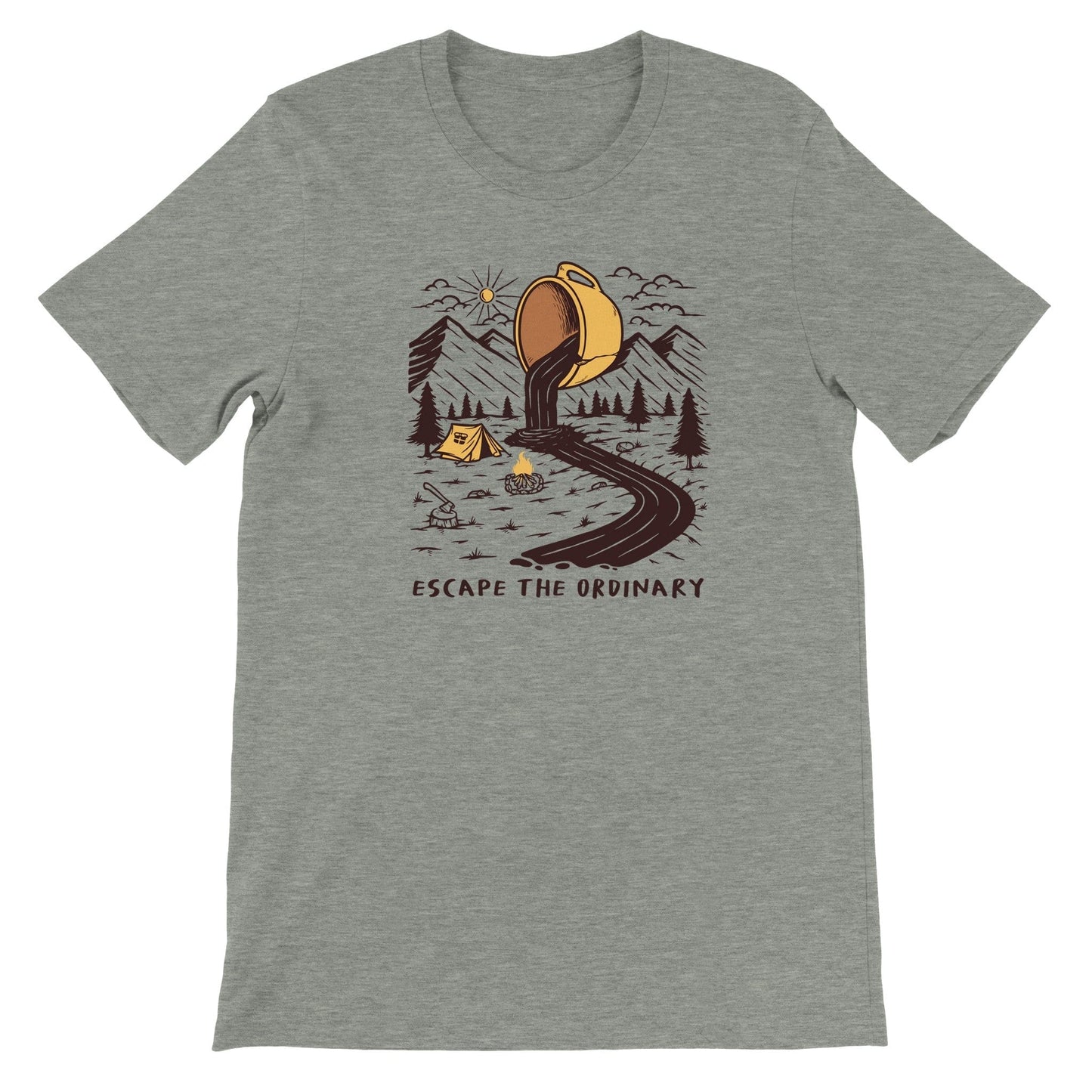 Good Bean Gifts Coffee, Escape the Ordinary - Crewneck T-shirt Athletic Heather / S