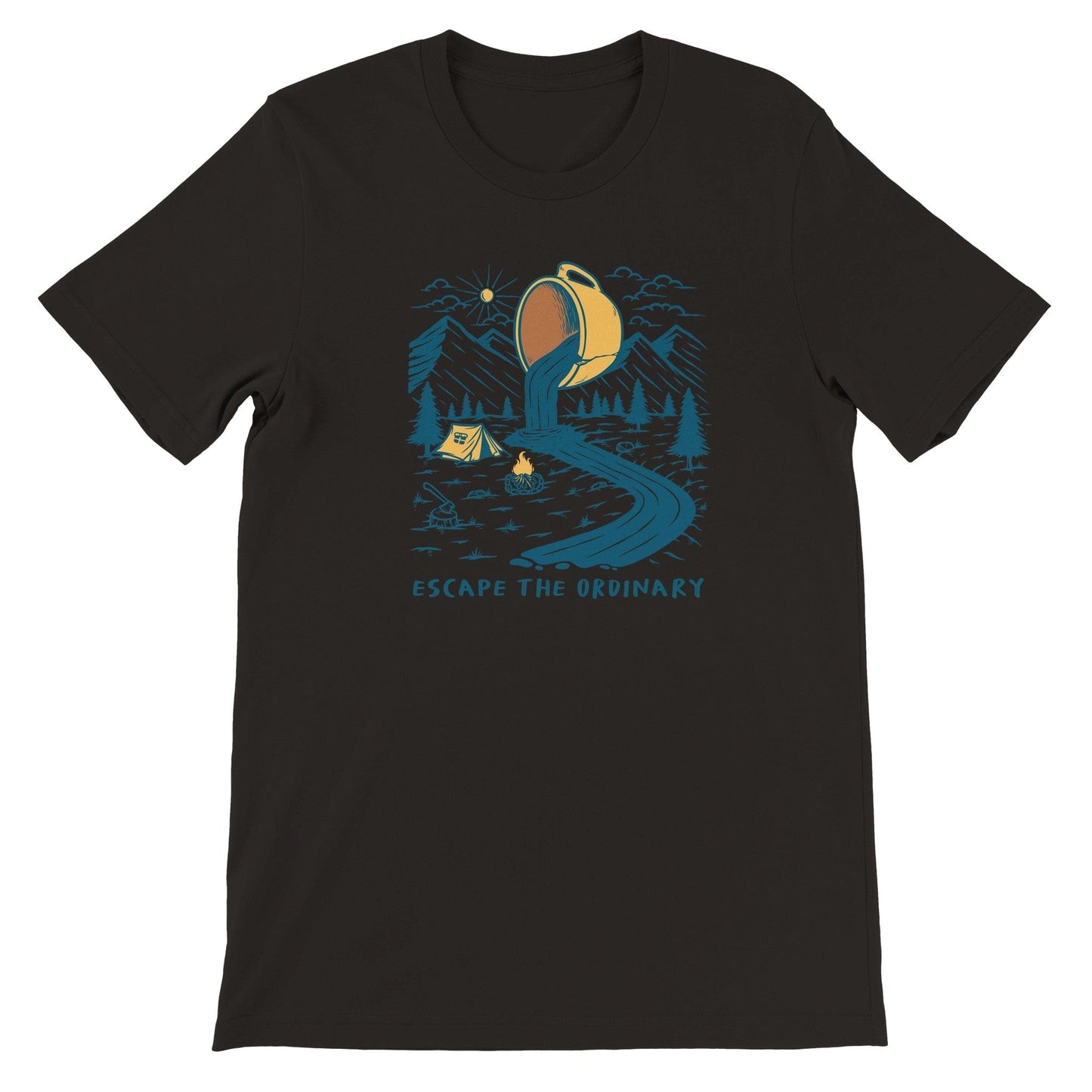 Good Bean Gifts Coffee, Escape the Ordinary - Crewneck T-shirt Black / S