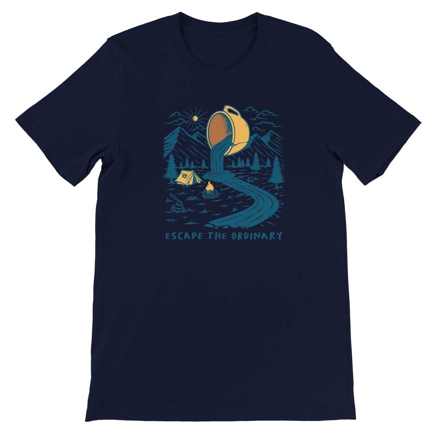 Good Bean Gifts Coffee, Escape the Ordinary - Crewneck T-shirt Navy / S