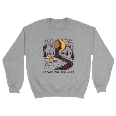 Good Bean Gifts Coffee, Escape the Ordinary - Unisex Crewneck Sweatshirt Sports Grey / S
