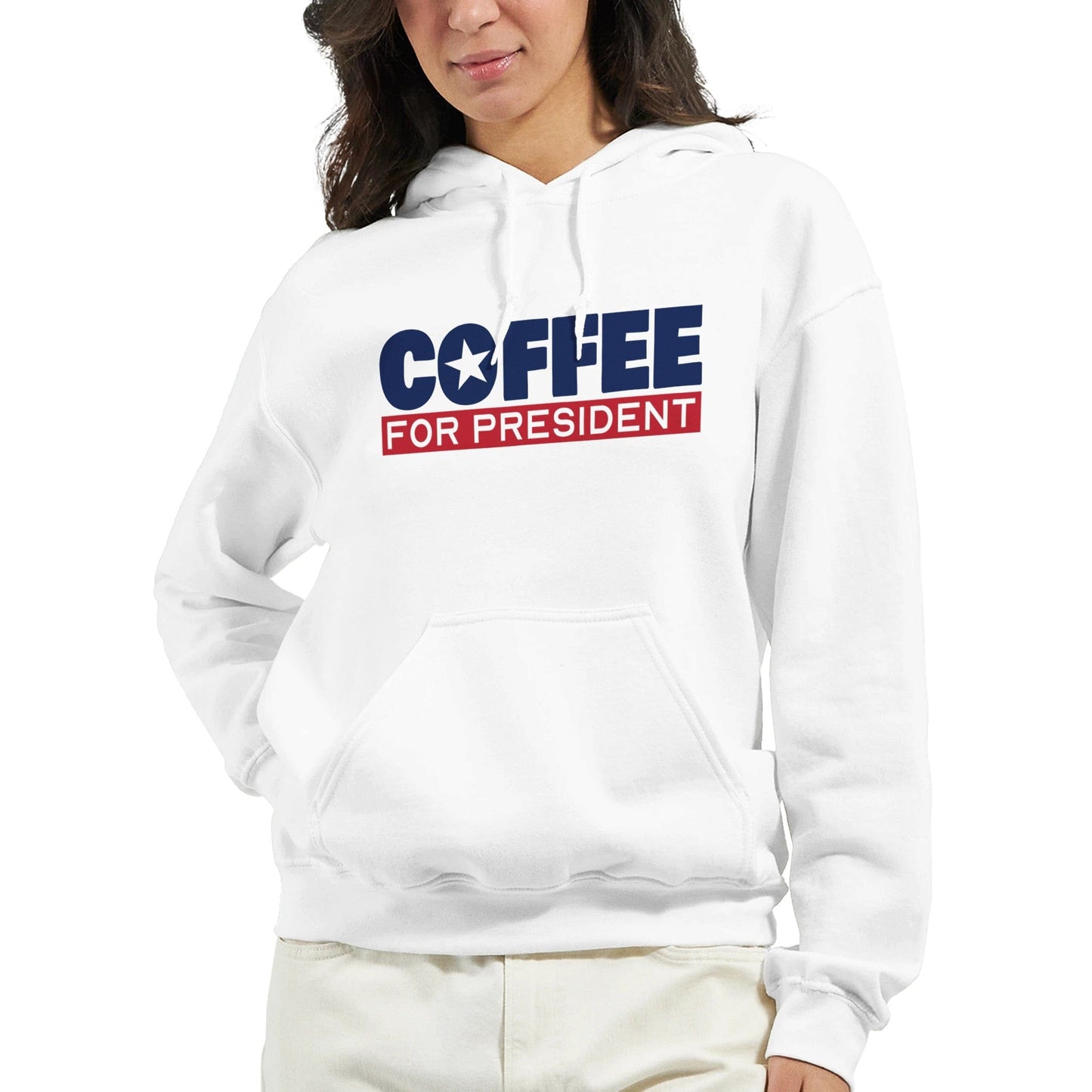 Good Bean Gifts "Coffee For President" -Classic Unisex Pullover Hoodie White / S