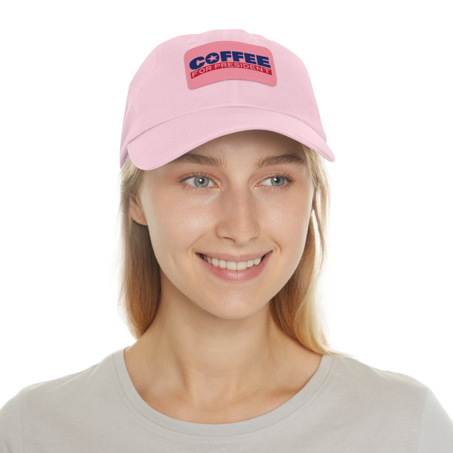 Good Bean Gifts Coffee For President - Styling Hat with Leather Patch (Rectangle)