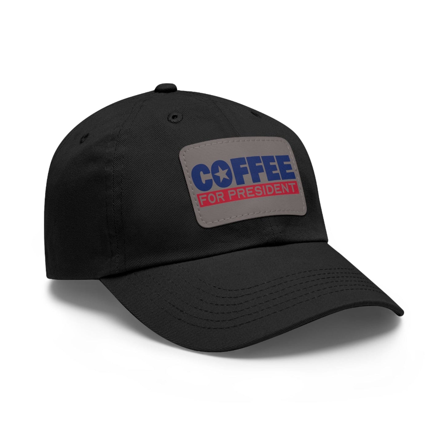 Good Bean Gifts Coffee For President - Styling Hat with Leather Patch (Rectangle)