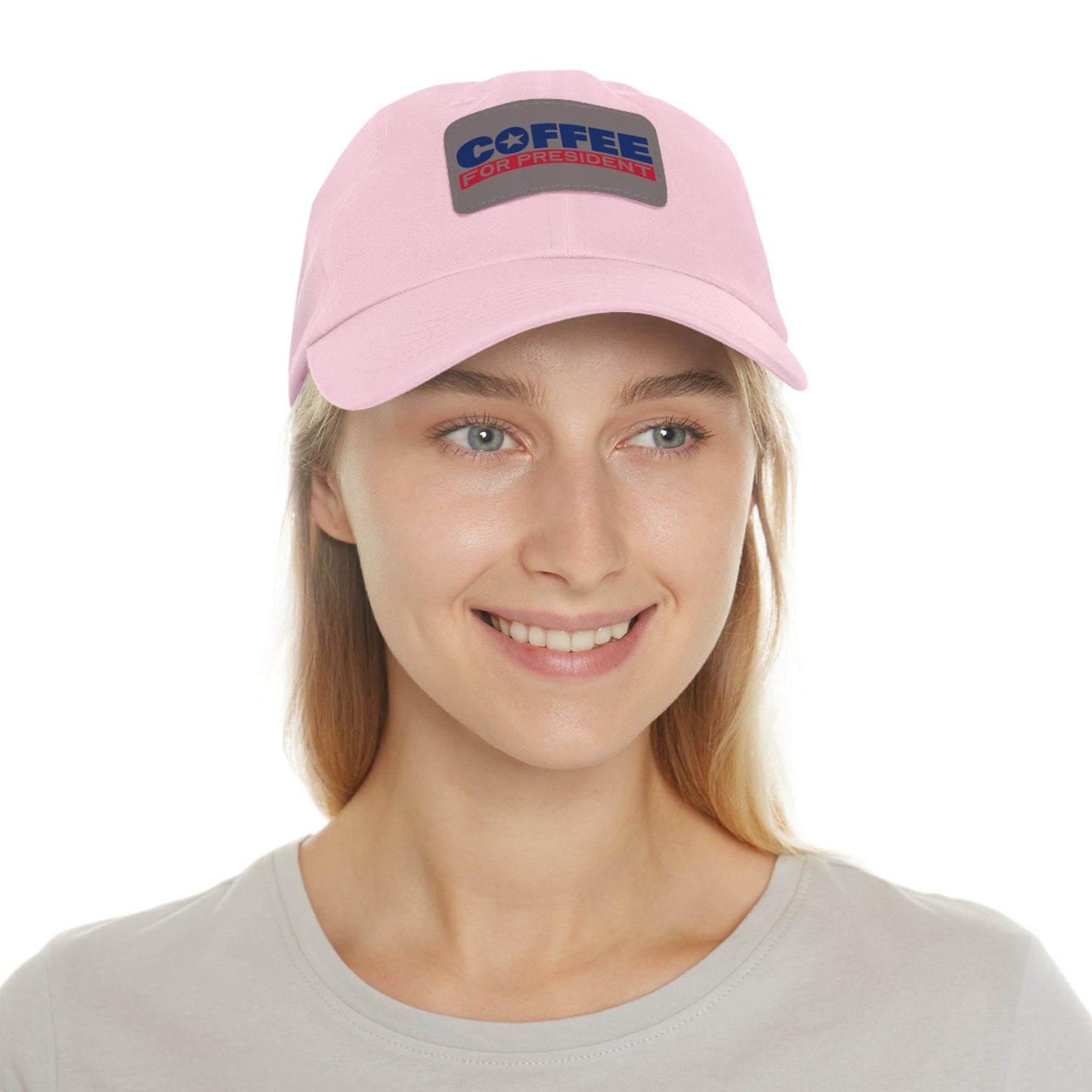 Good Bean Gifts Coffee For President - Styling Hat with Leather Patch (Rectangle)