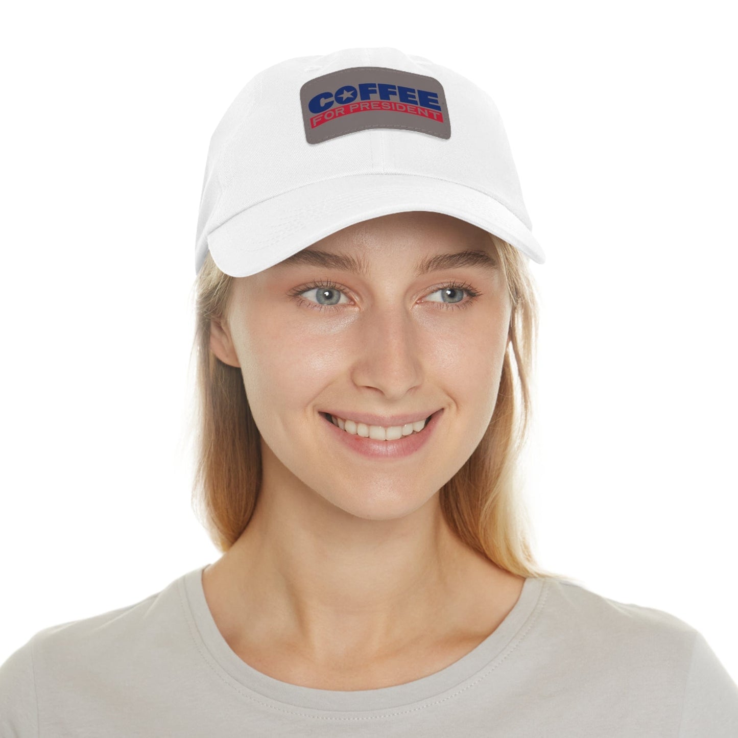 Good Bean Gifts Coffee For President - Styling Hat with Leather Patch (Rectangle)