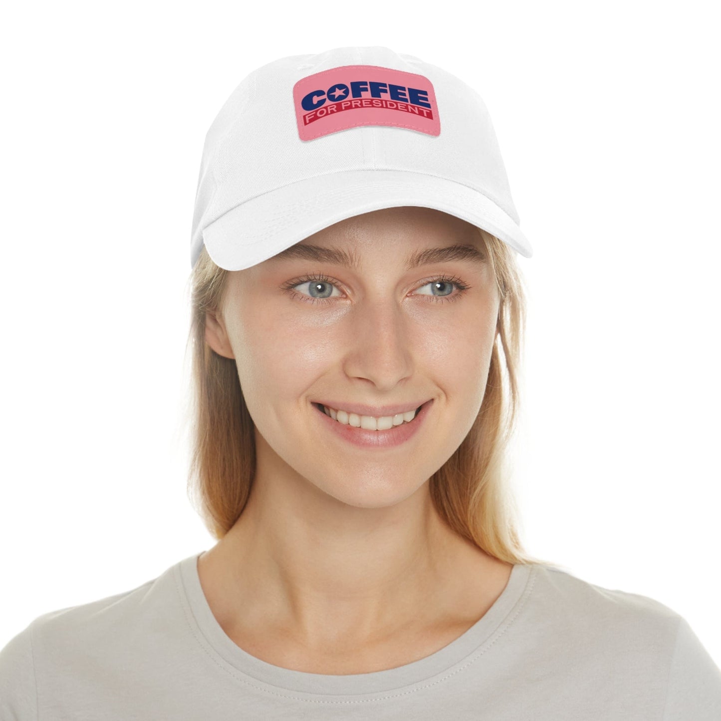Good Bean Gifts Coffee For President - Styling Hat with Leather Patch (Rectangle)