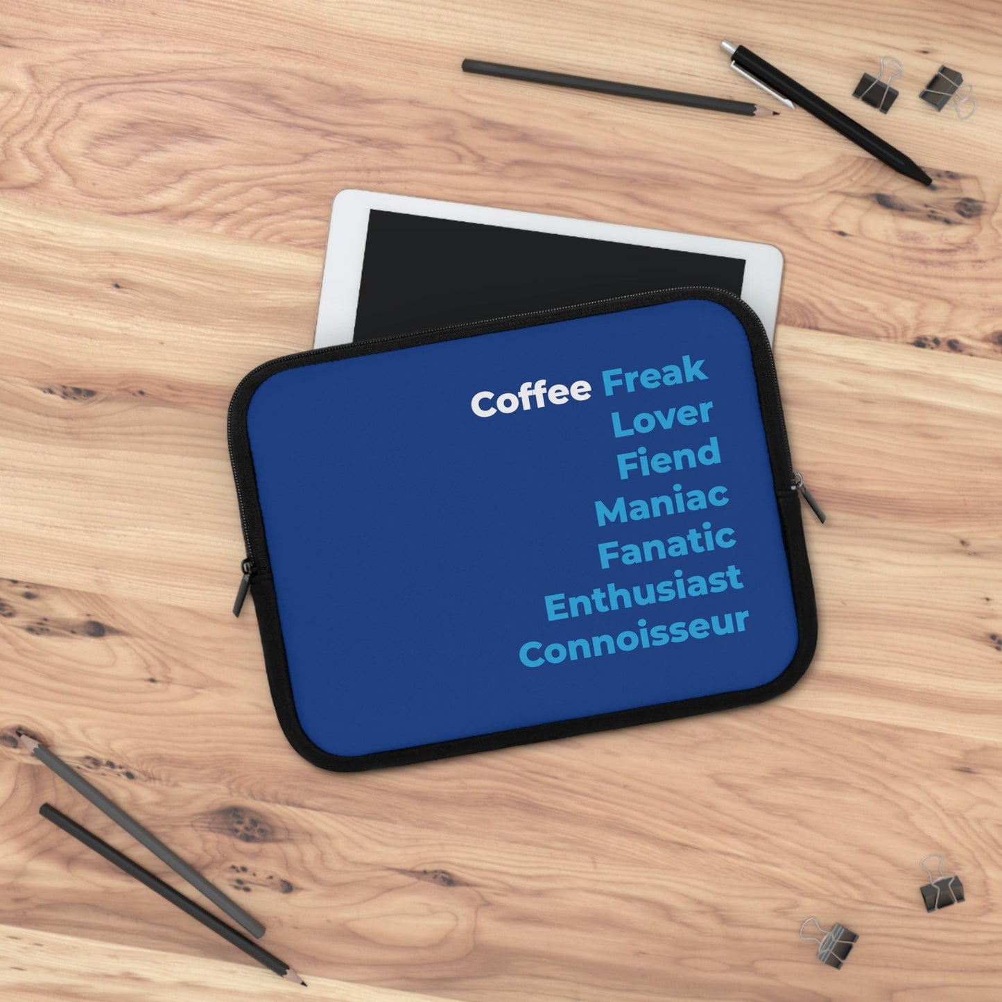 Good Bean Gifts "Coffee Freak" Laptop Sleeve Black / 10"
