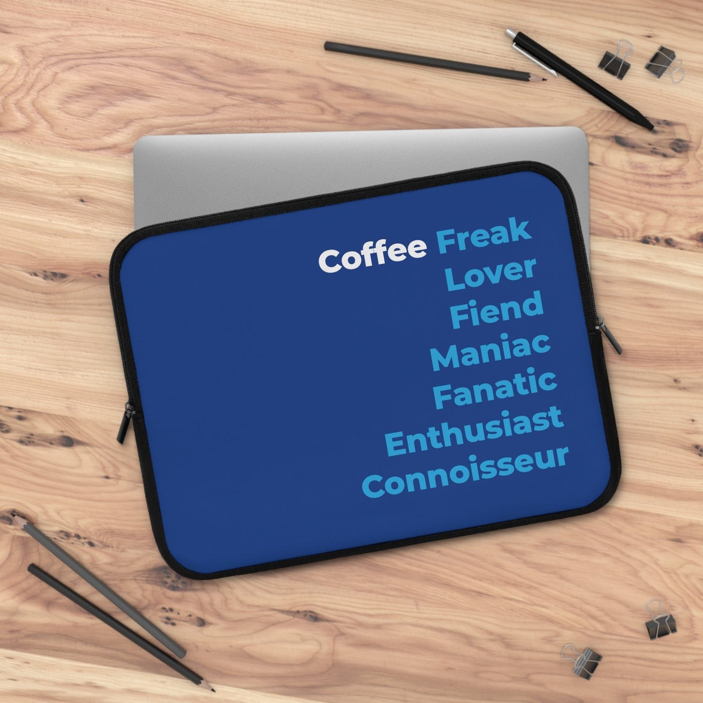 Good Bean Gifts "Coffee Freak" Laptop Sleeve Black / 15"