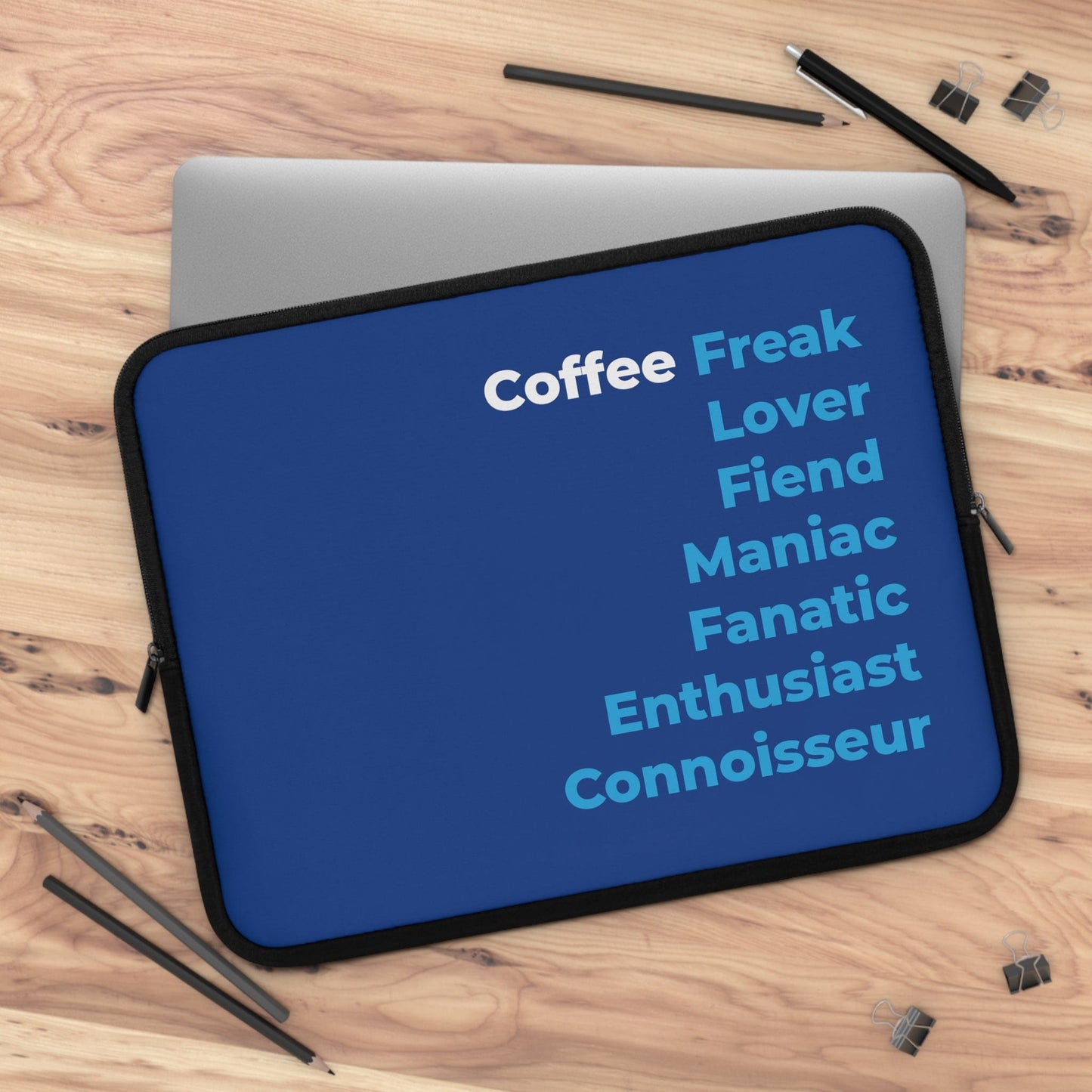 Good Bean Gifts "Coffee Freak" Laptop Sleeve Black / 17"