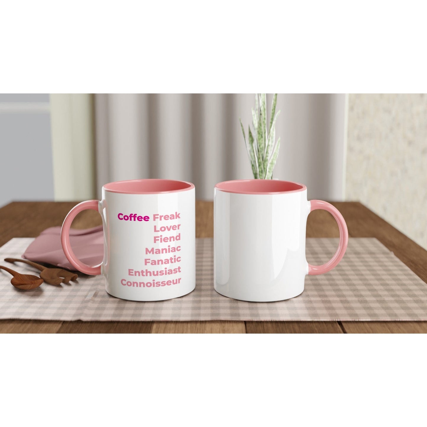 Good Bean Gifts "Coffee Freak" Two-Tone Coffee Mugs, 11oz