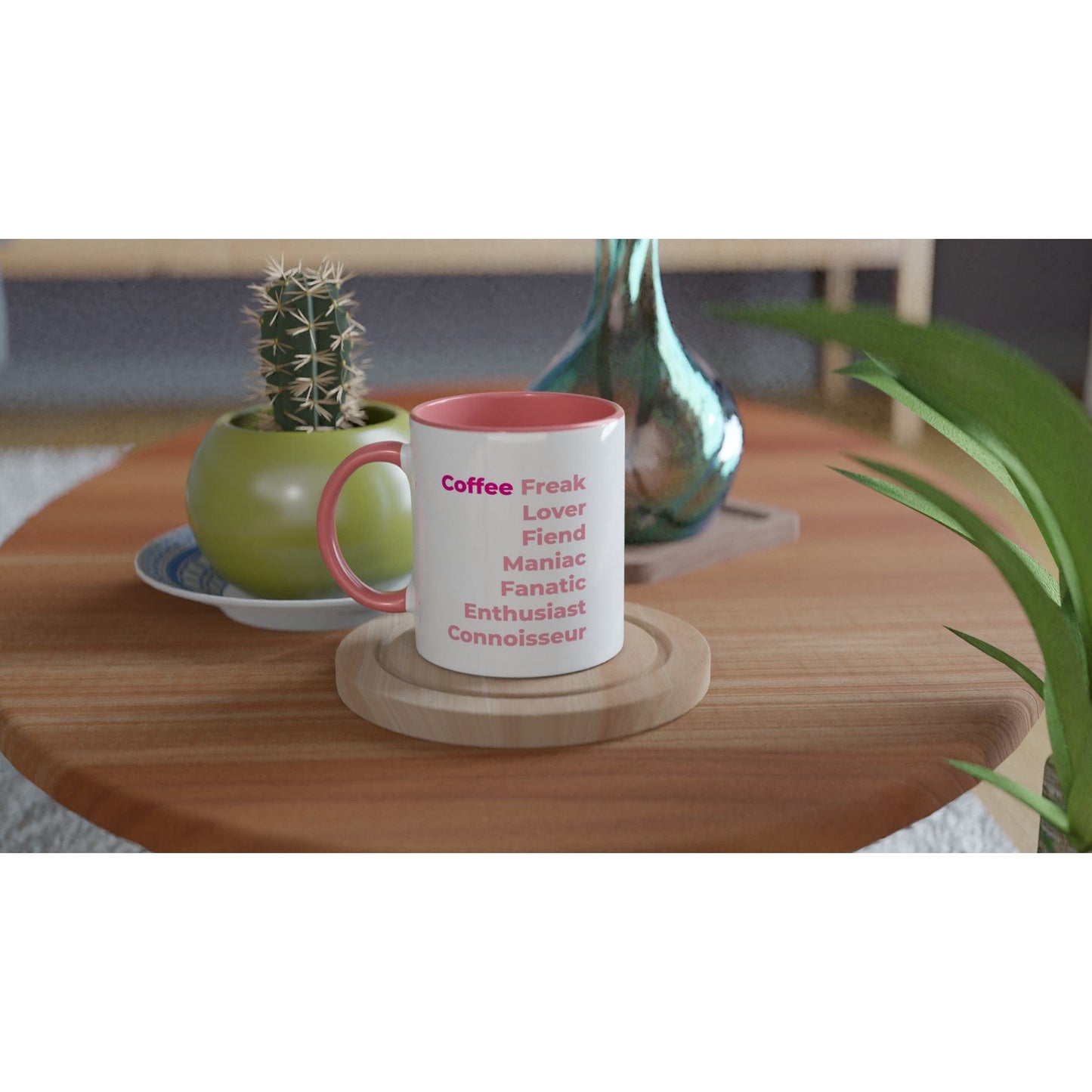 Good Bean Gifts "Coffee Freak" Two-Tone Coffee Mugs, 11oz