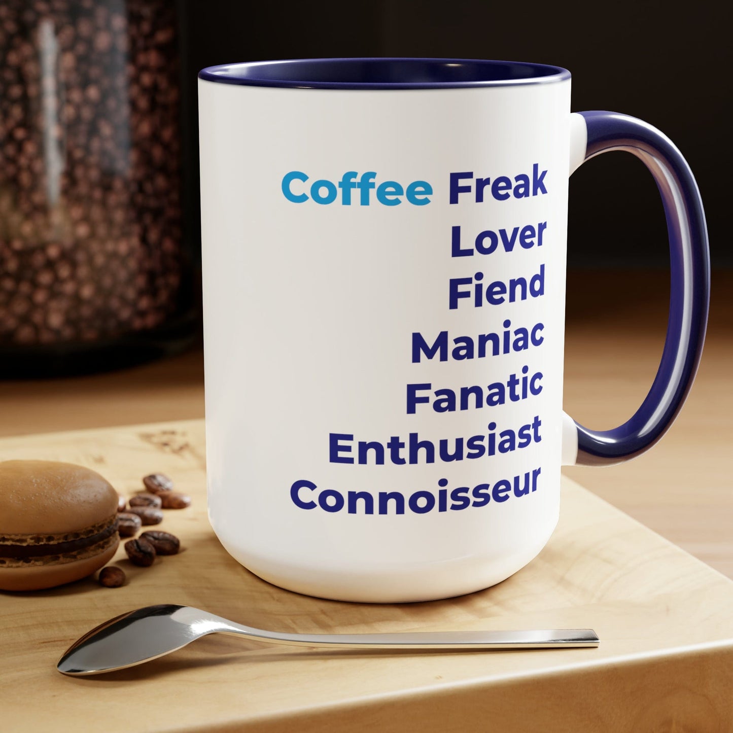 Good Bean Gifts "Coffee Freak" Two-Tone Coffee Mugs, 15oz