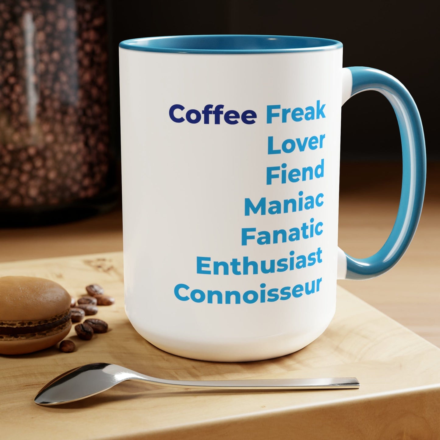 Good Bean Gifts "Coffee Freak" Two-Tone Coffee Mugs, 15oz