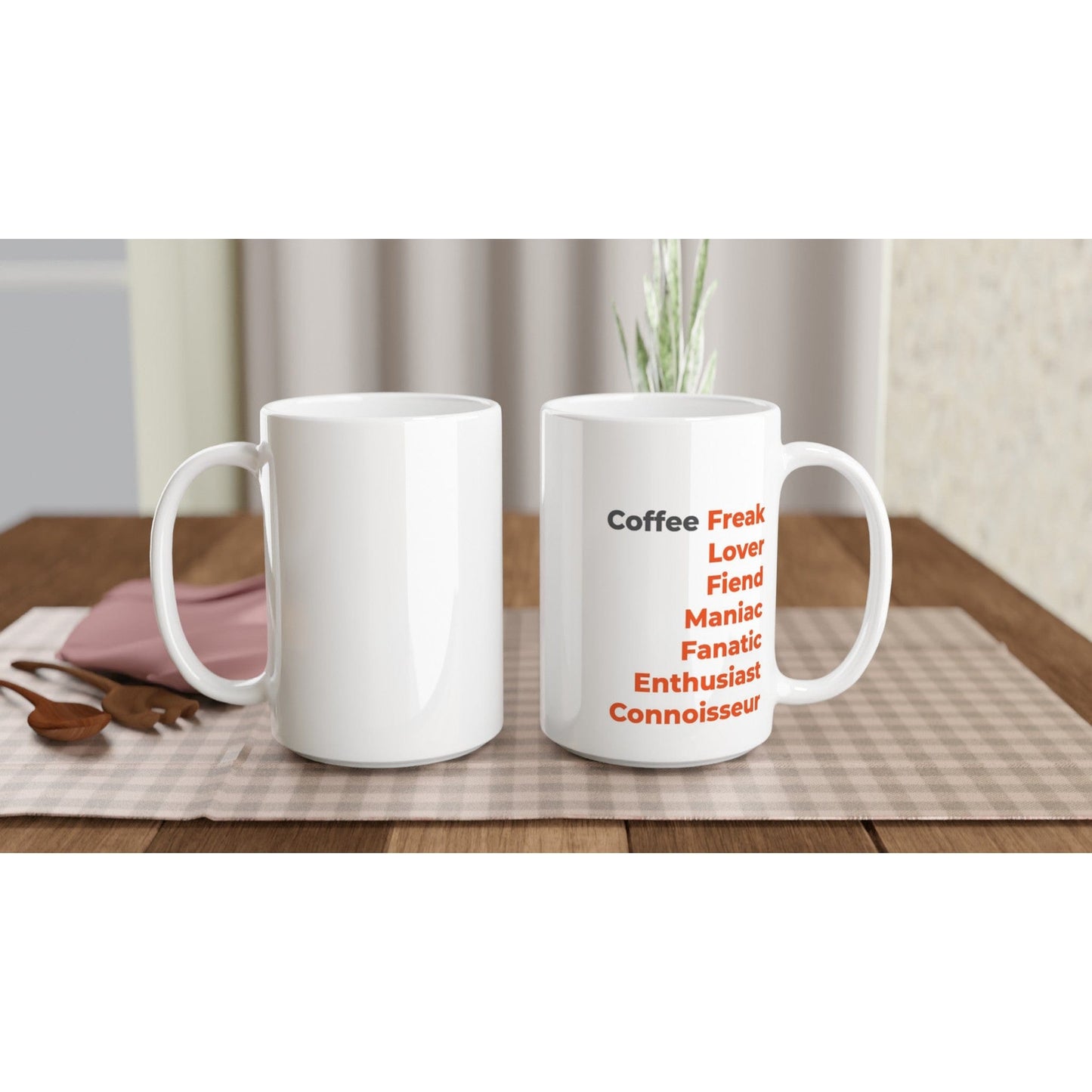 Good Bean Gifts "Coffee Freak" White 15oz Ceramic Mug