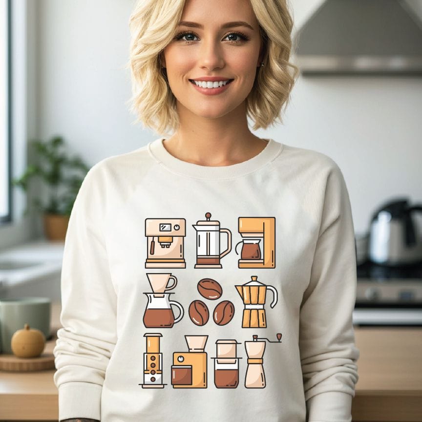 Good Bean Gifts "Coffee Gear" - Classic Unisex Crewneck Sweatshirt White / S