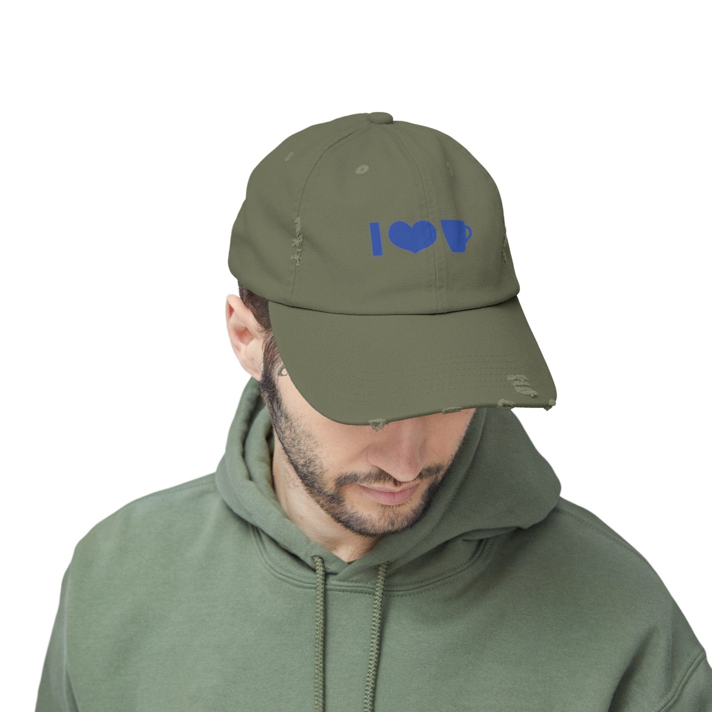 Good Bean Gifts Coffee Icon Unisex Distressed Cap Light Olive / One size