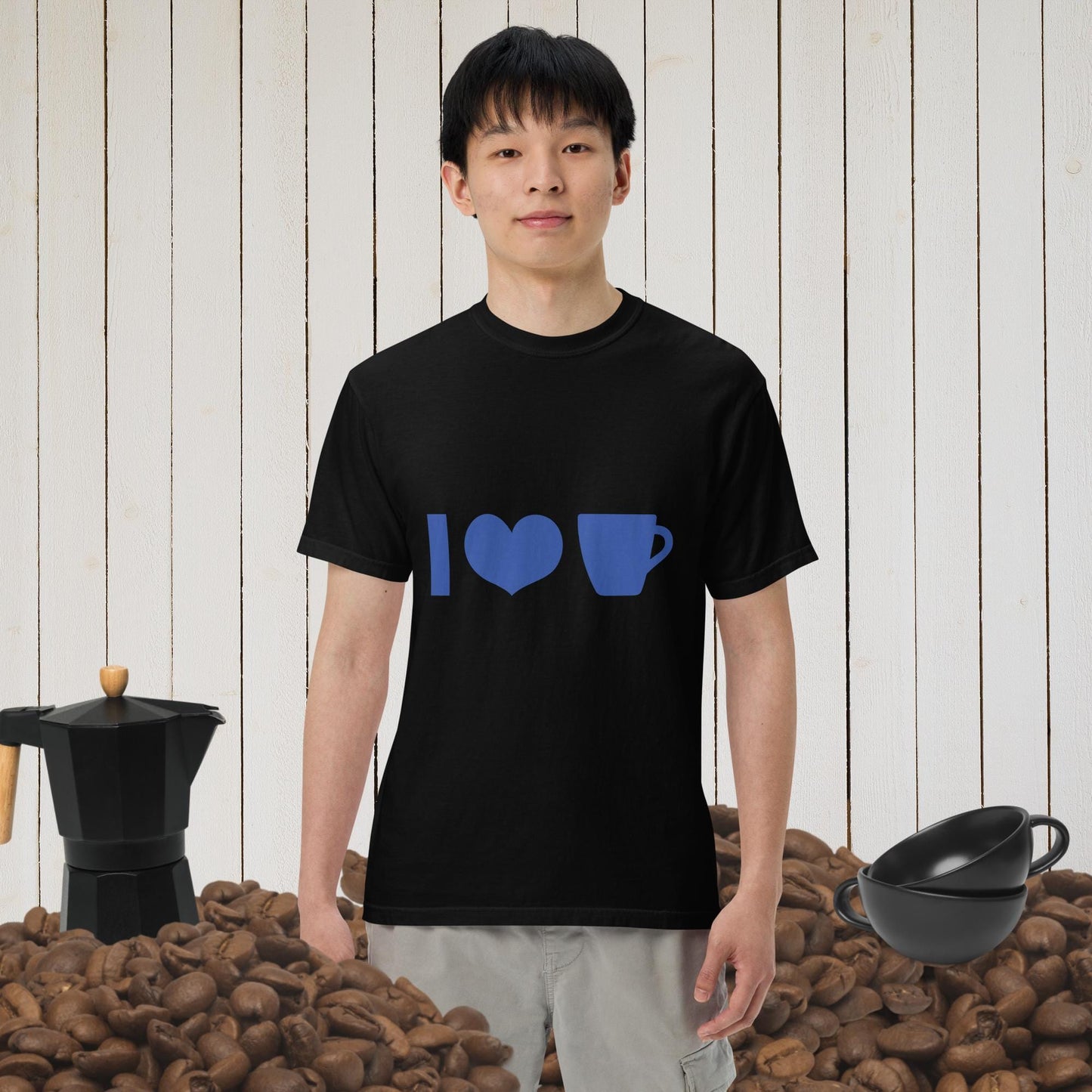 Good Bean Gifts Coffee ICONS Unisex garment-dyed heavyweight t-shirt (Comfort Colors) Black / S