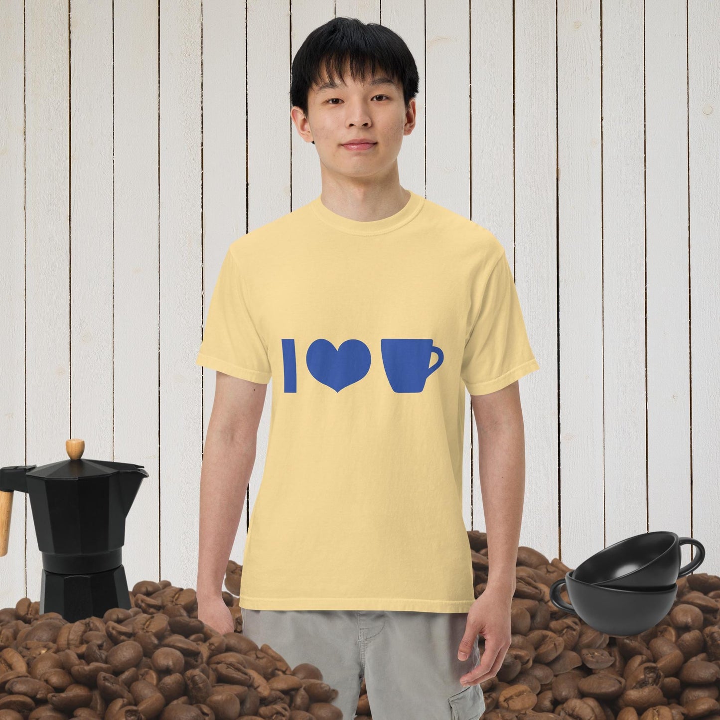 Good Bean Gifts Coffee ICONS Unisex garment-dyed heavyweight t-shirt (Comfort Colors) Butter / S