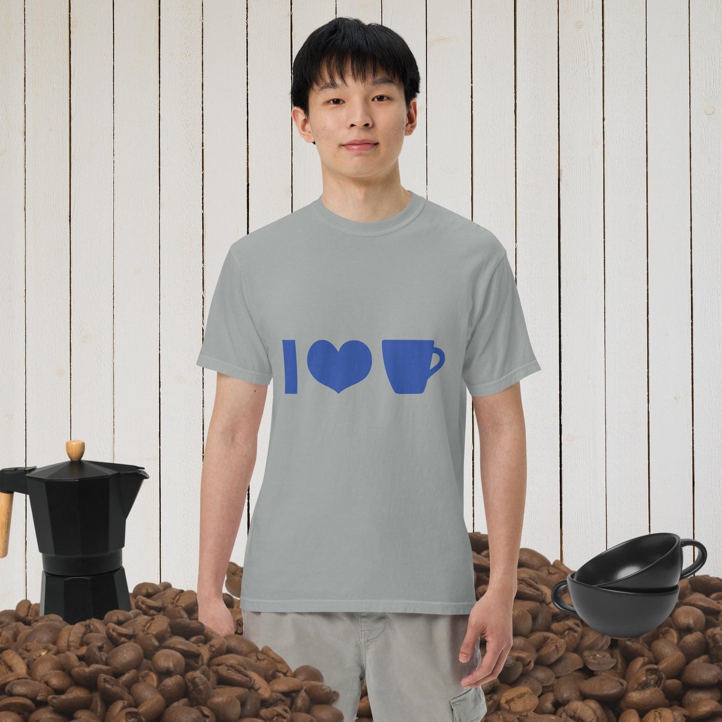 Good Bean Gifts Coffee ICONS Unisex garment-dyed heavyweight t-shirt (Comfort Colors) Granite / S