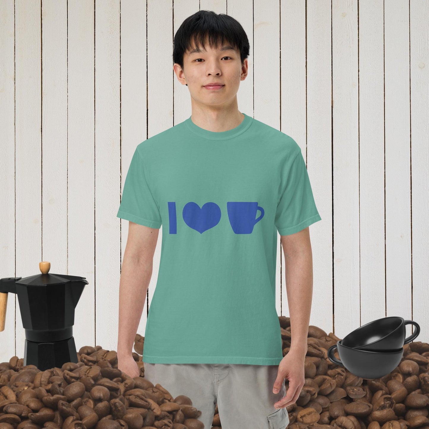 Good Bean Gifts Coffee ICONS Unisex garment-dyed heavyweight t-shirt (Comfort Colors) Seafoam / S