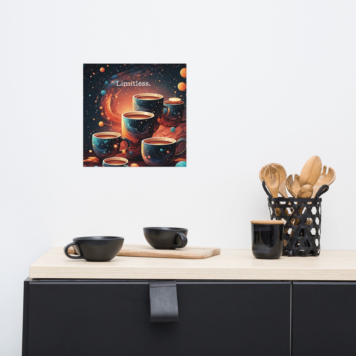 Good Bean Gifts Coffee Makes Life Limitless Poster 12″×12″
