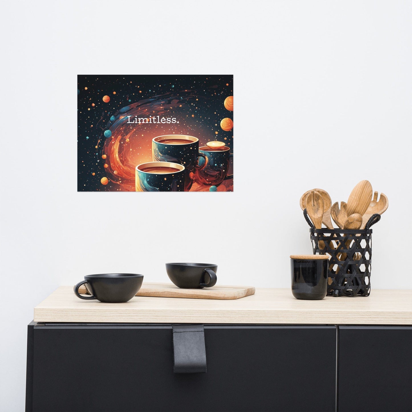 Good Bean Gifts Coffee Makes Life Limitless Poster 12″×16″