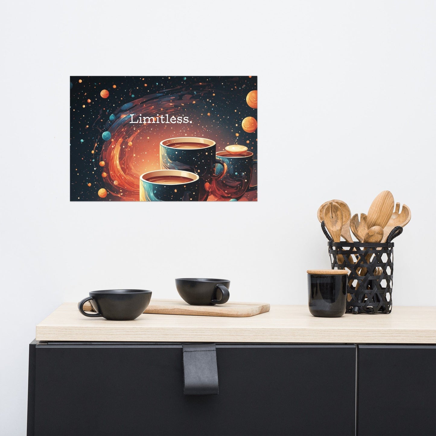 Good Bean Gifts Coffee Makes Life Limitless Poster 12″×18″