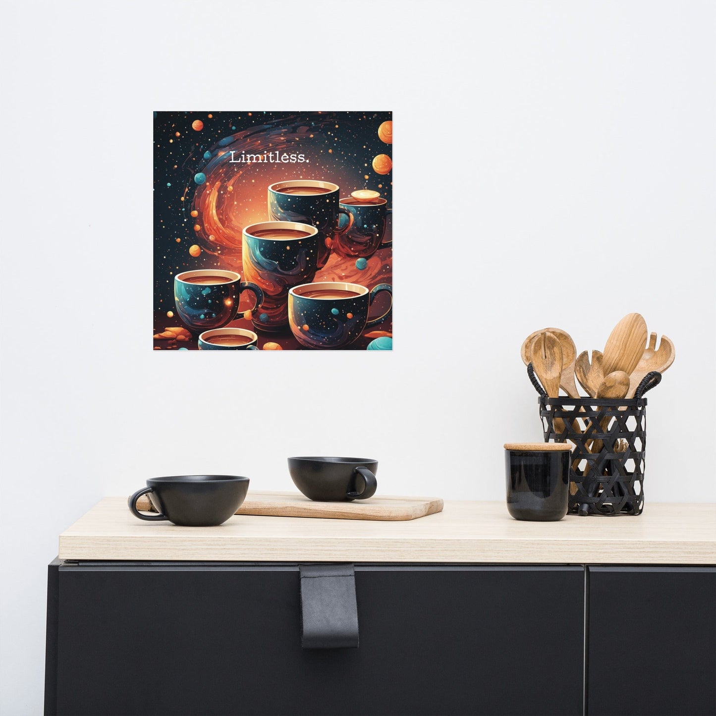 Good Bean Gifts Coffee Makes Life Limitless Poster 14″×14″