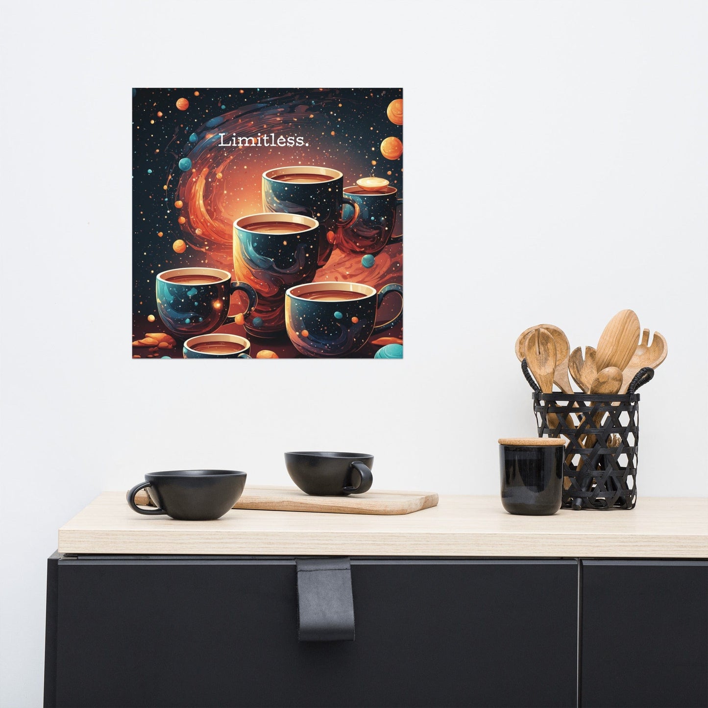 Good Bean Gifts Coffee Makes Life Limitless Poster 16″×16″