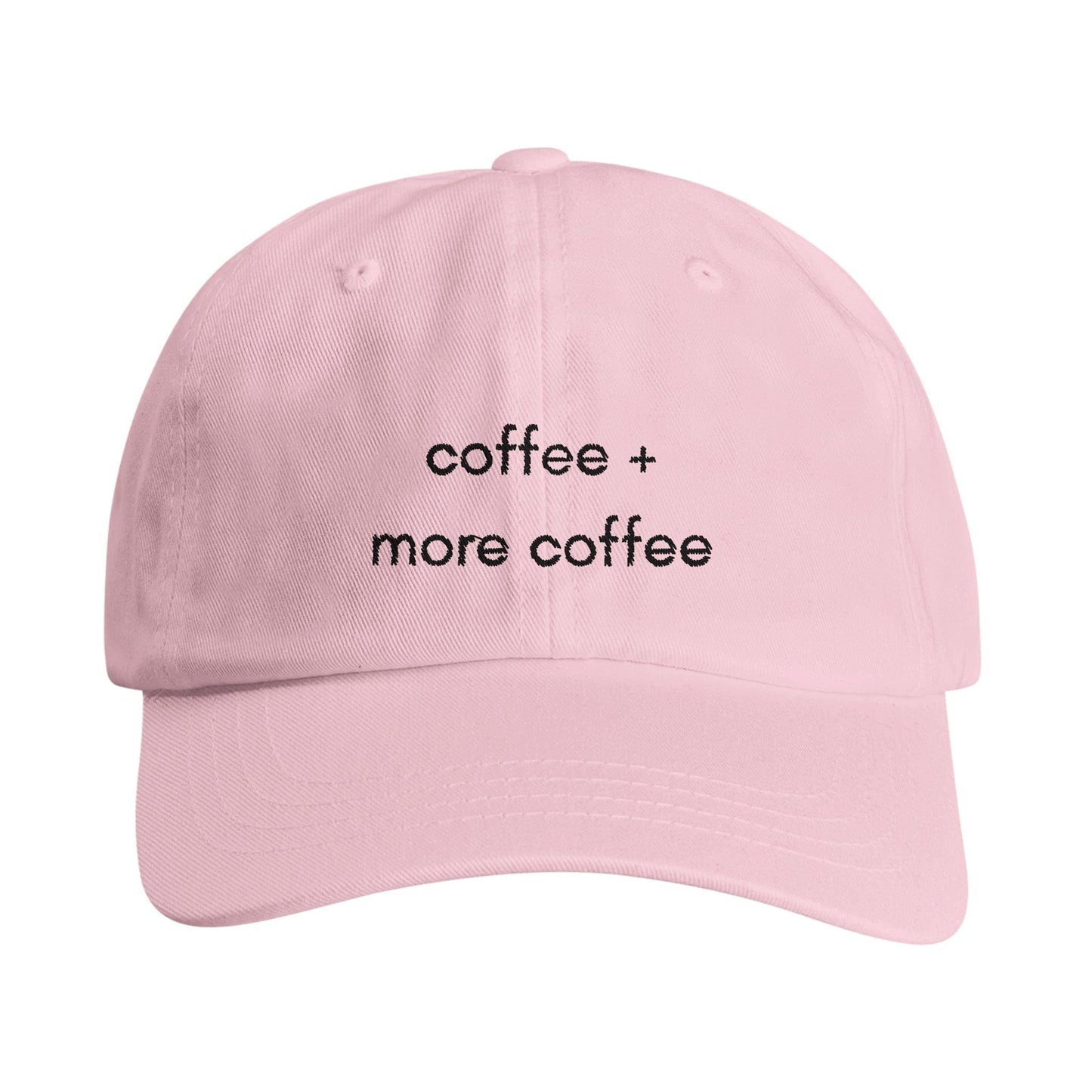 Good Bean Gifts 'Coffee + More Coffee' Dad Cap for Fun Enthusiasts - Coffee Lovers Hat - Pink