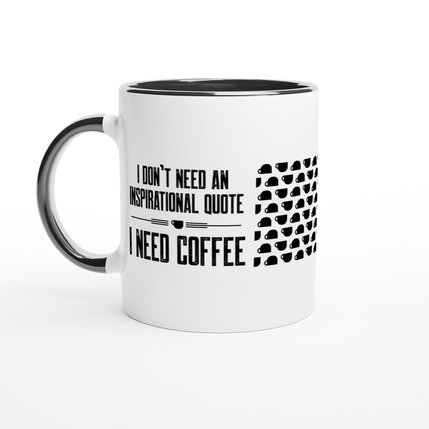 Good Bean Gifts "Coffee Not Quotes" (Coffee Bean accent) White 11oz Ceramic Black