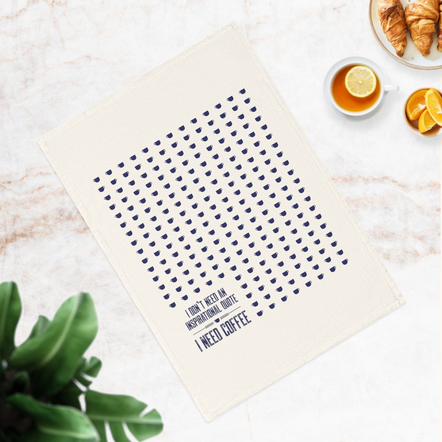 Good Bean Gifts "Coffee not Quotes" Cotton Tea Towel One Size / Natural