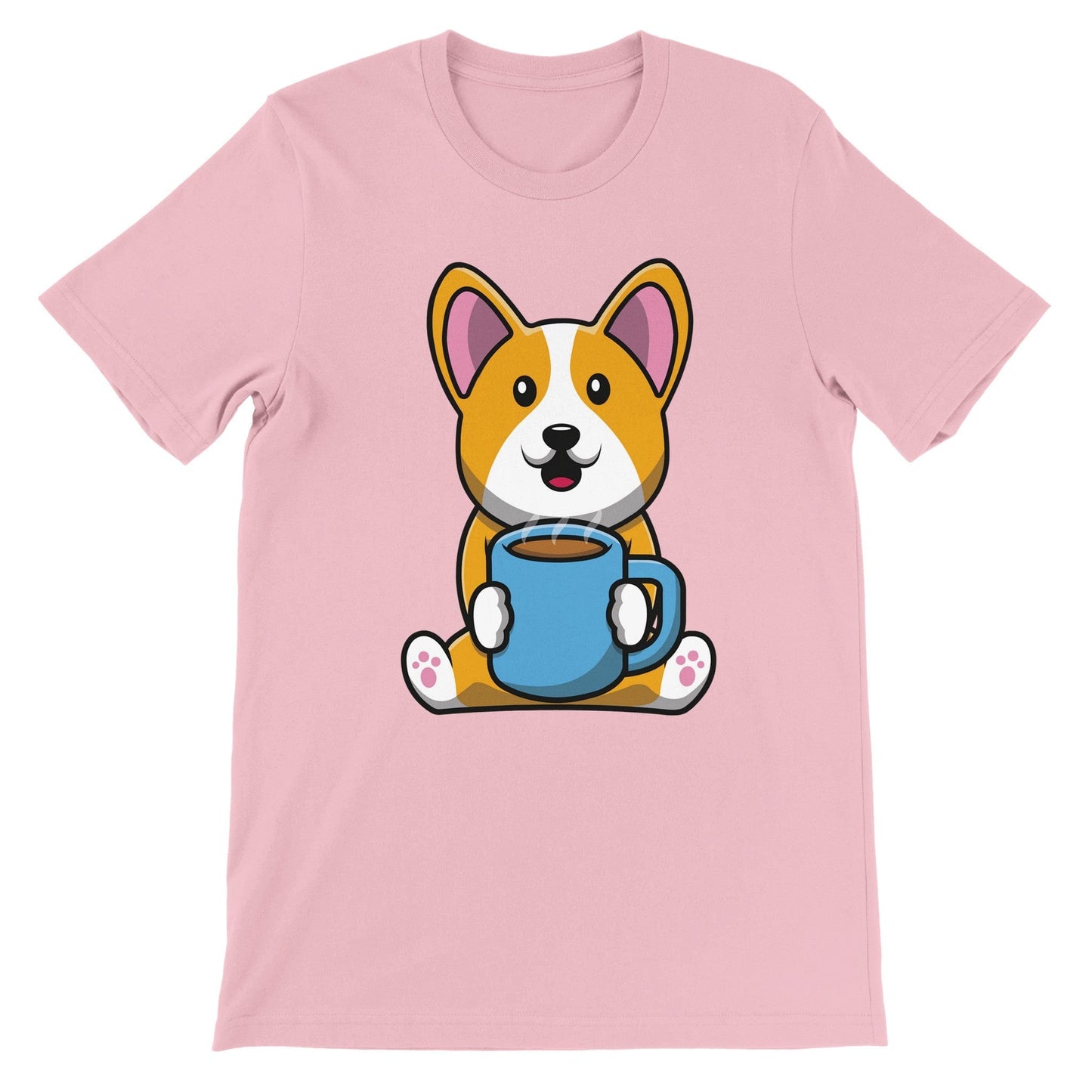 Good Bean Gifts Coffee with the Corgi - Unisex Crewneck T-shirt Pink / S