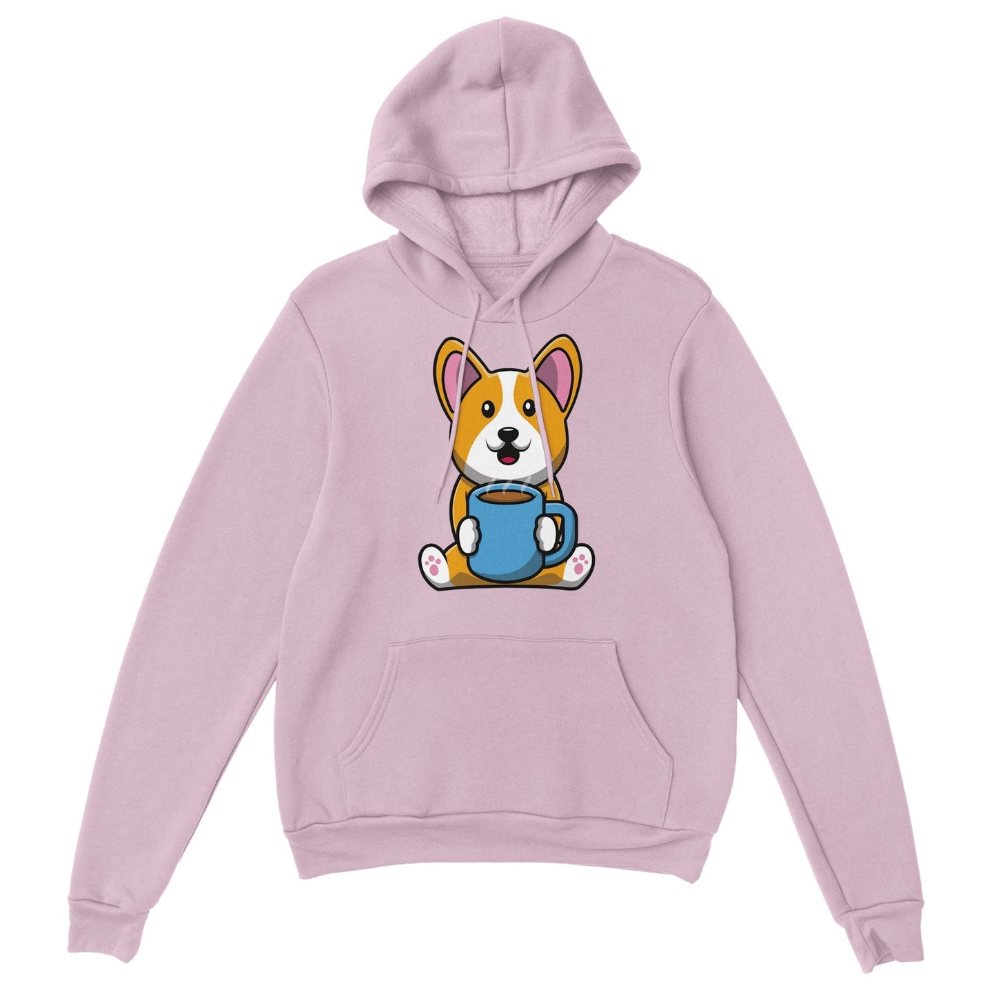 Good Bean Gifts Coffee with the Corgi- Unisex Pullover Hoodie Light Pink / S