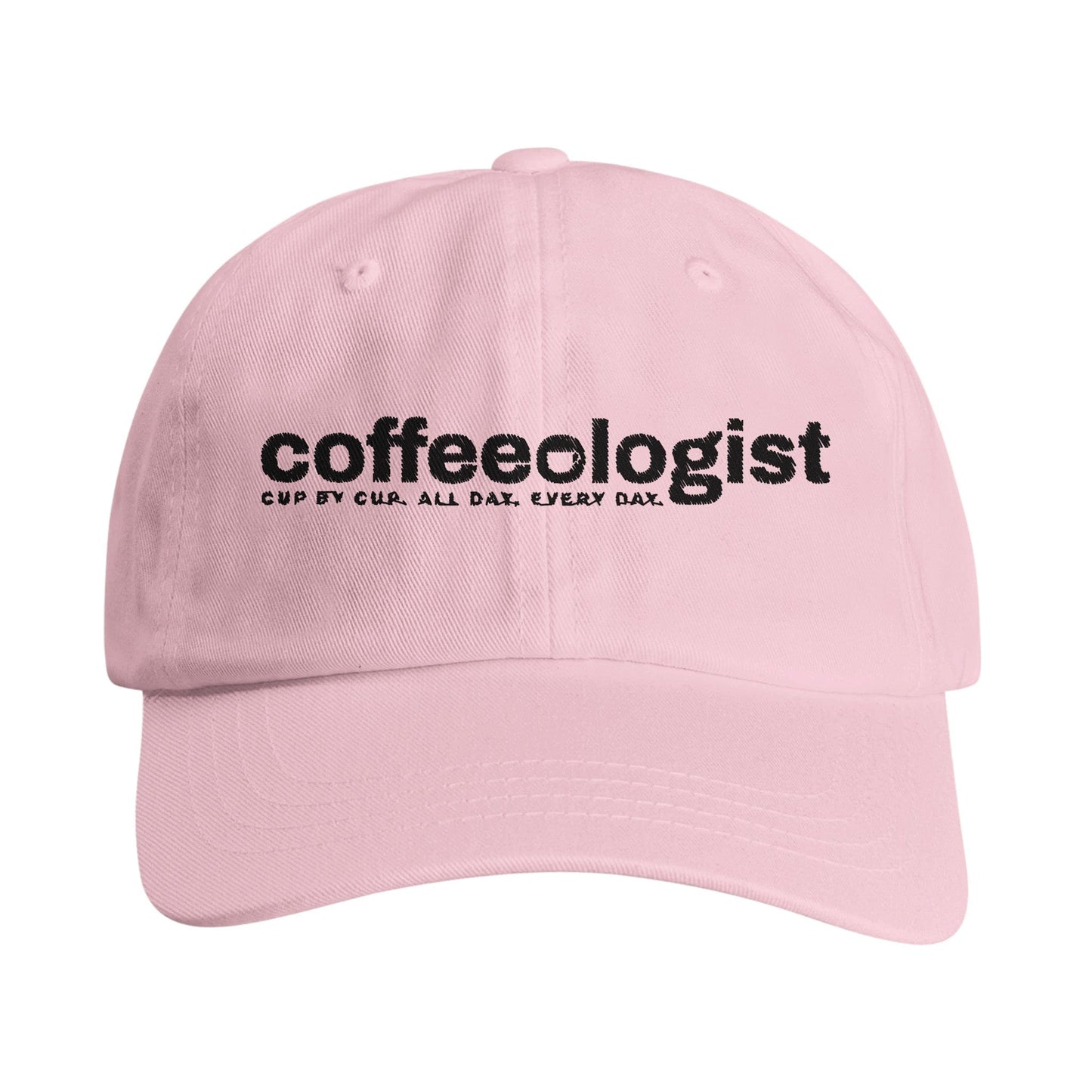 Good Bean Gifts "Coffeeologist" Hat – 'Cup by Cup - All Day - Every Day' perfect for Coffee Lovers Pink